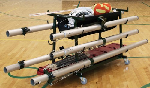 Gared Volleyball Equipment Storage Cart - Heavy Duty Rolling Sports Gear Organizer for Volleyball Balls, Nets & Accessories - Perfect for Gym, School & Court Storage