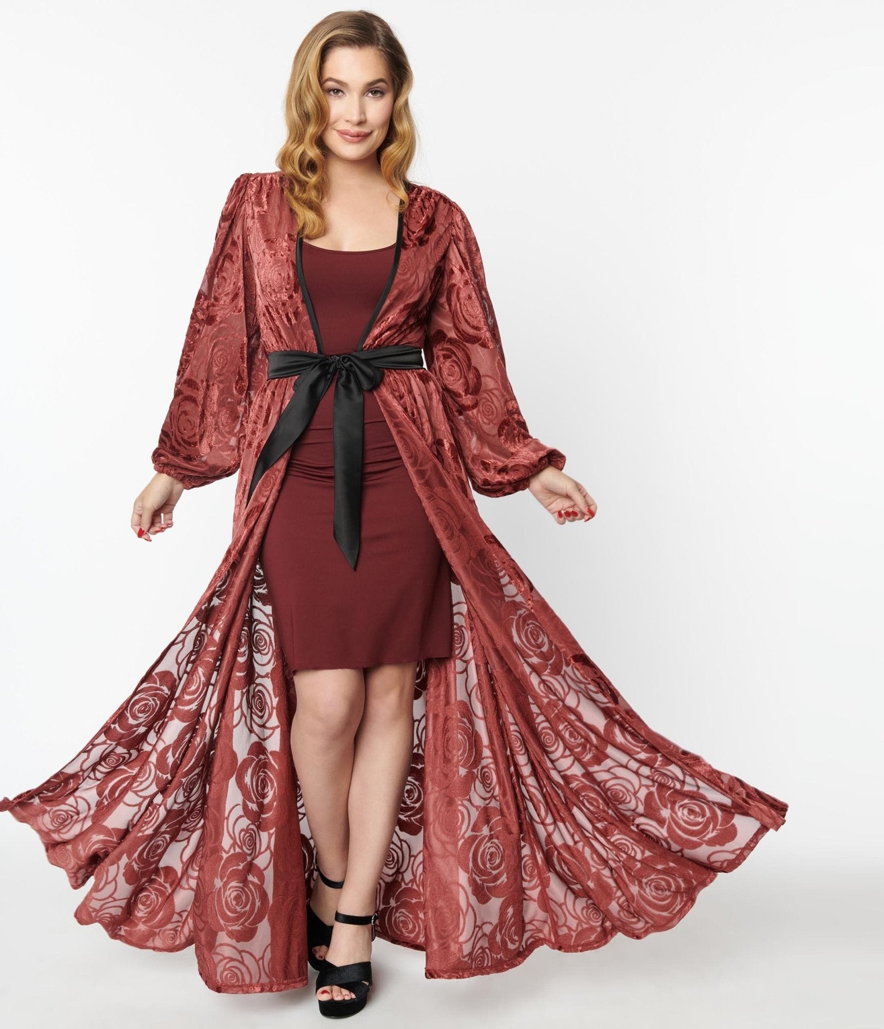 Vintage Burgundy Long Slip Dress - Elegant Retro Nightgown & Loungewear for Women | Perfect for Sleepwear, Bridal Party, and Special Occasions