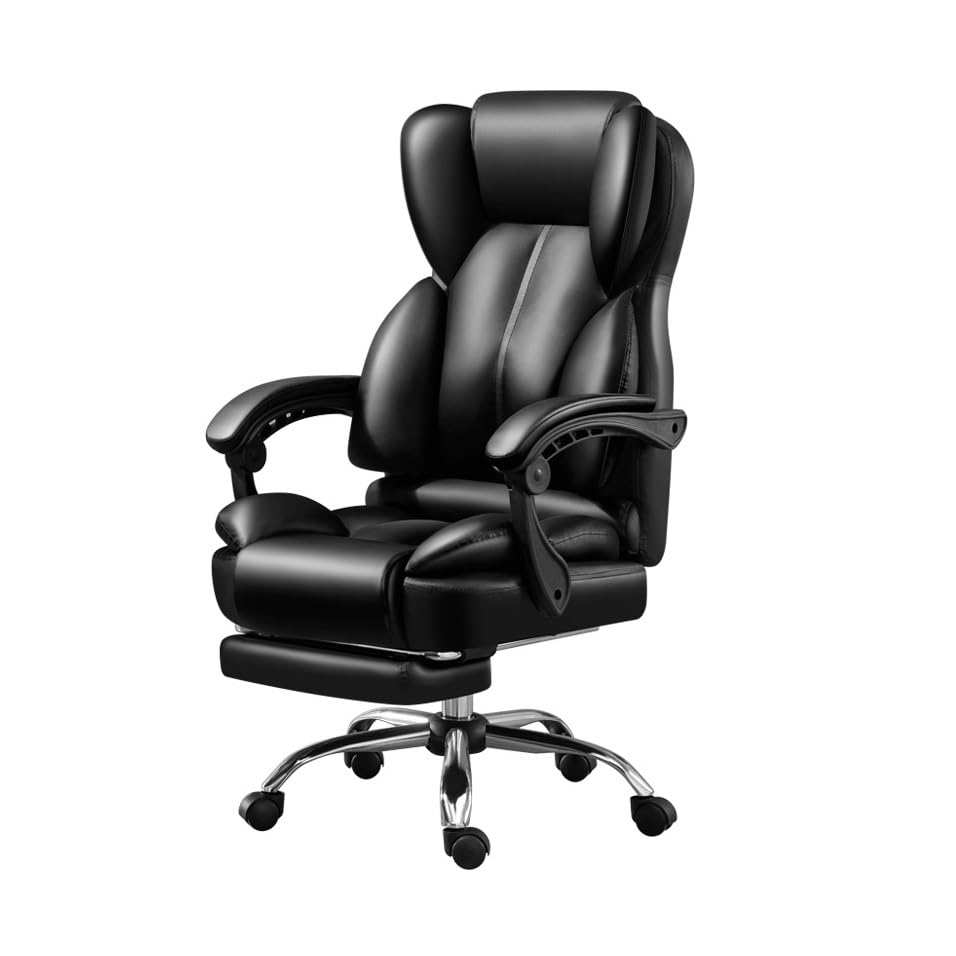 Premium Ergonomic Executive Office Chair - 360° Swivel, Adjustable High-Back Leather Computer Desk Chair with Smooth-Rolling Casters & Lumbar Support (Fixed-Point Massage) - Ideal for Home Office, Gaming & Professional Workspaces