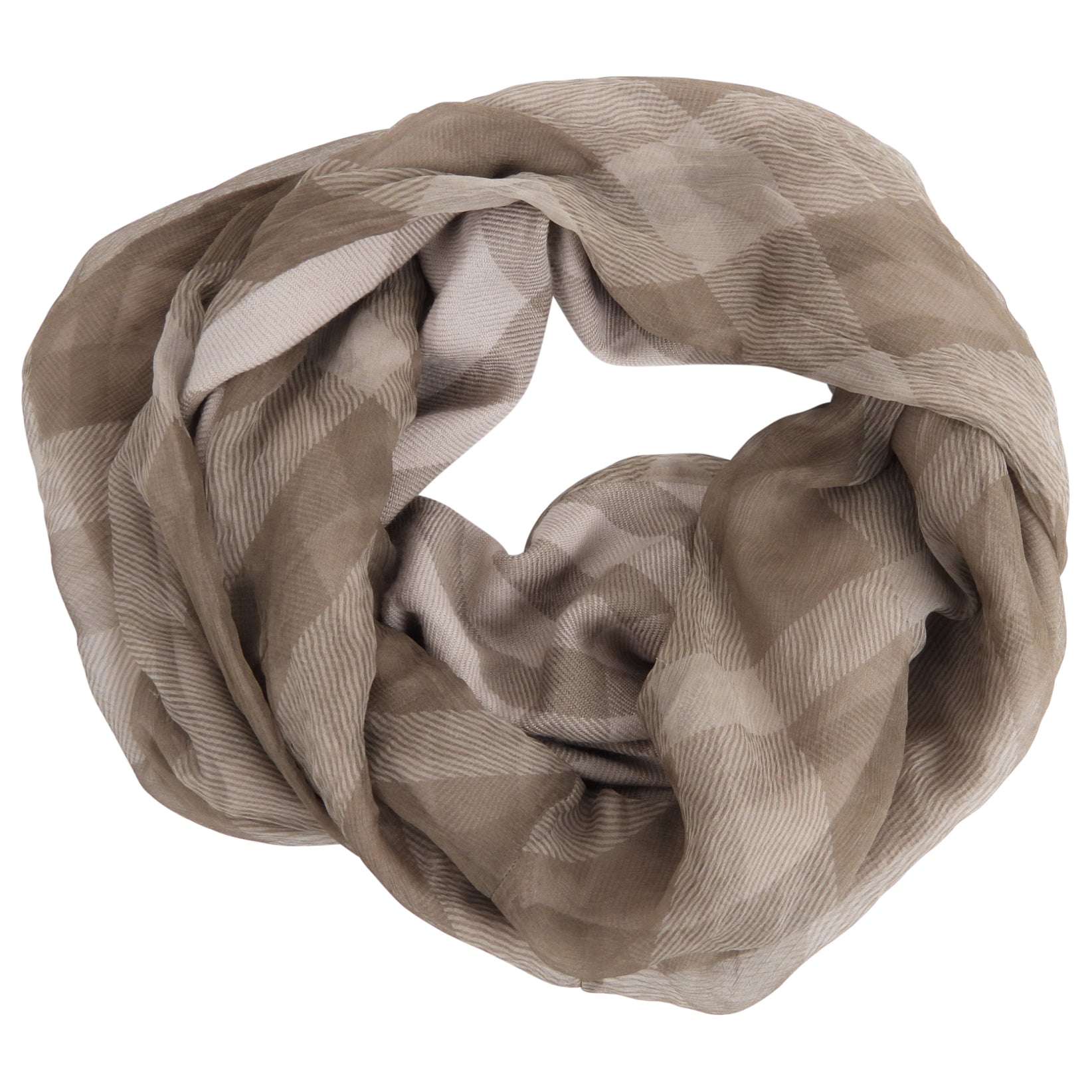 Burberry Plaid Wool and Silk Circle Scarf - Classic Check Pattern, Warm & Luxurious Winter Accessory for Women | Perfect for Office, Travel & Outdoor Activities