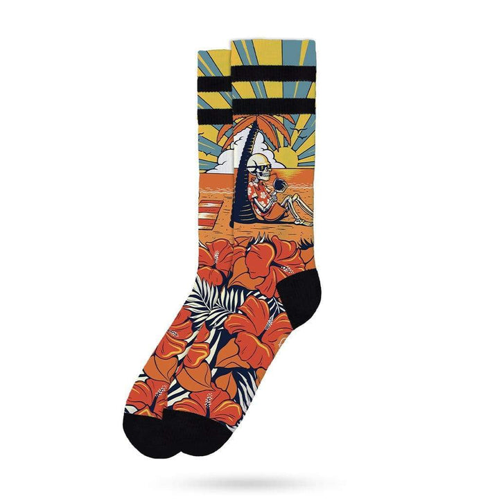 American Socks Signature Summer Paradise Mid High Socks - Breathable Cotton Crew Socks for Men & Women - Perfect for Outdoor Activities, Sports & Casual Wear