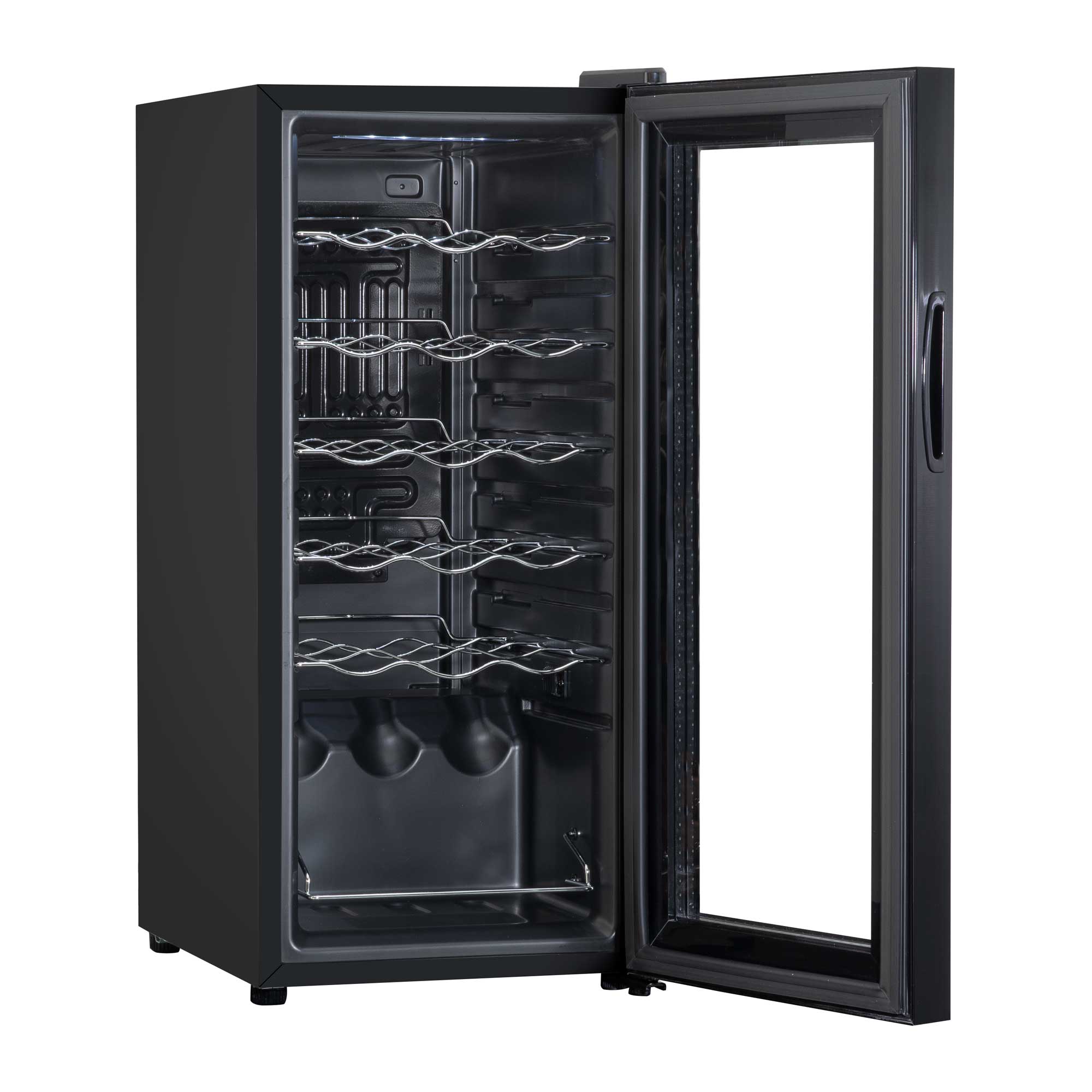 Baridi 18 Bottle Wine Cooler Refrigerator - Digital Touch Screen Control, LED Interior Lighting, Freestanding Black Wine Fridge for Home, Kitchen, or Bar Use