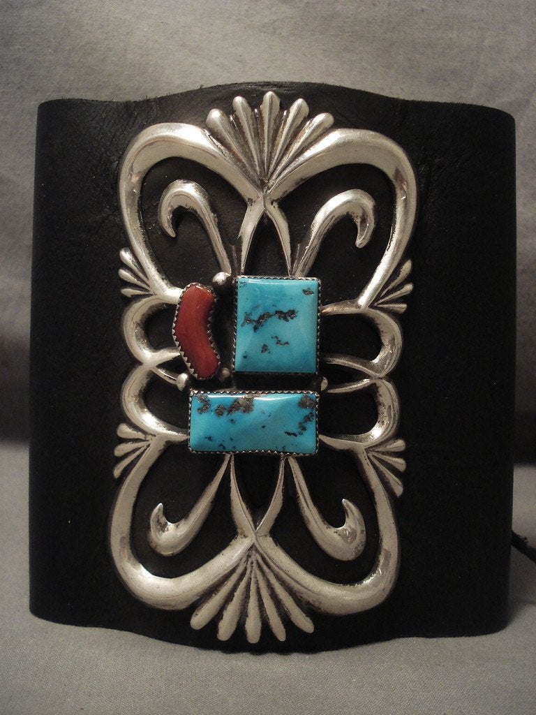 164 Gram Vintage Navajo Native American Sterling Silver Thorn Ketoh Bracelet - Authentic Old West Jewelry for Western Fashion & Native American Heritage Events