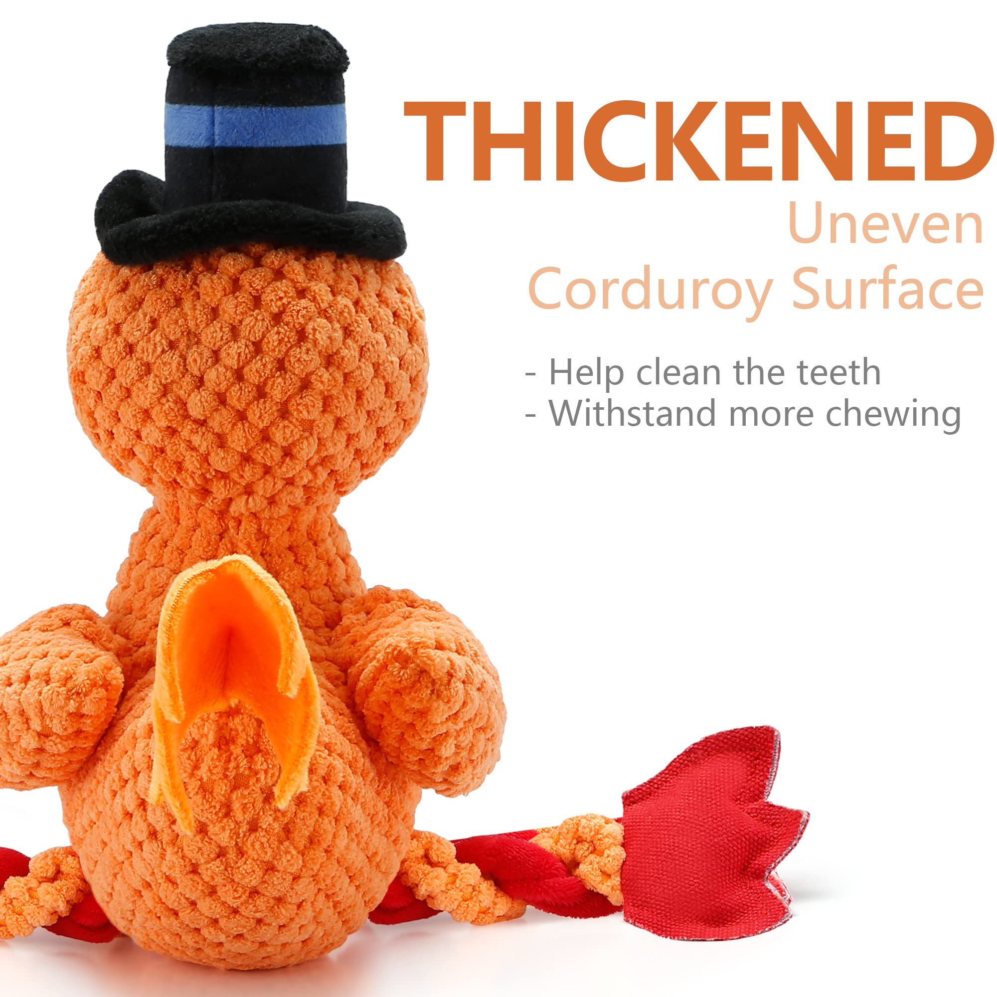 Senneny Thanksgiving Turkey Squeaky Dog Toy with Chew-Resistant Plush - Interactive Puppy Chew Toy for Small, Medium & Large Dogs - Perfect for Holiday Playtime & Training Rewards