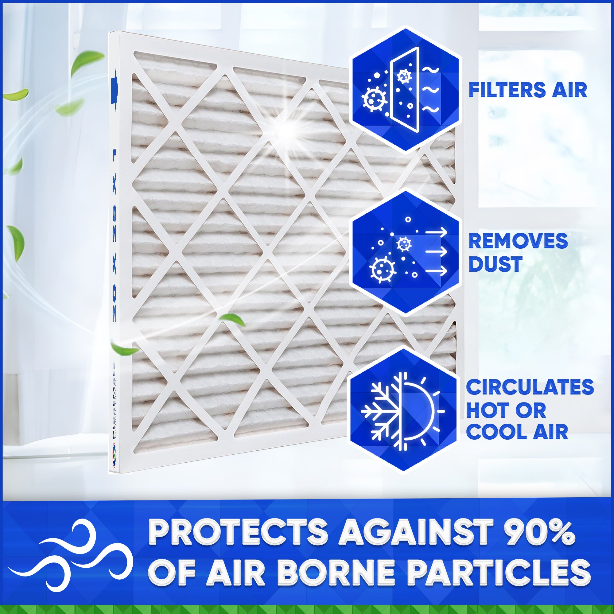25x25x1 MERV 8 Pleated Air Filters - Case of 12 | High Efficiency Furnace Filters for Home HVAC Systems | Dust, Pollen & Allergen Reduction