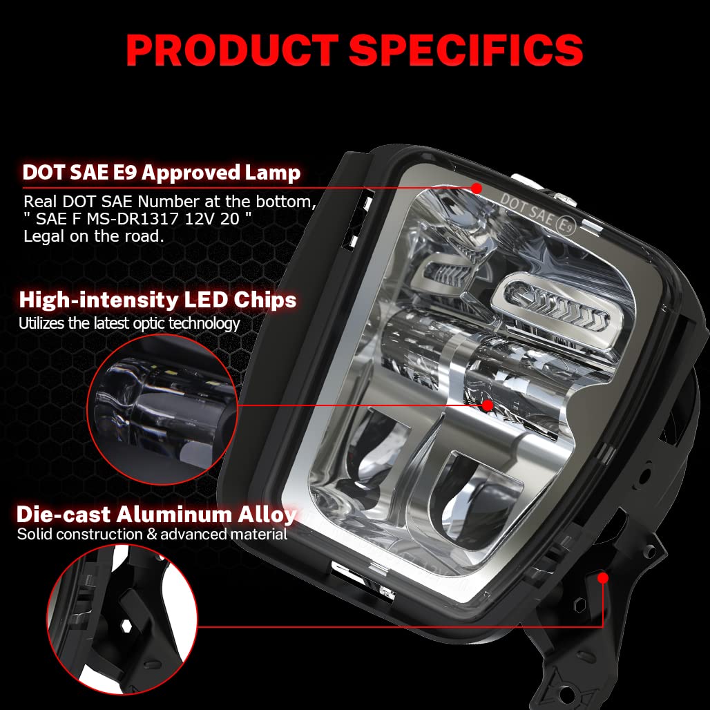Z-OFFROAD Upgraded LED Fog Lights for Dodge Ram 1500 (2013-2018) - Durable Bumper Driving Fog Lamp Replacement - 1 Pair Silver - Perfect for Off-Roading, Night Driving & Extreme Weather Conditions