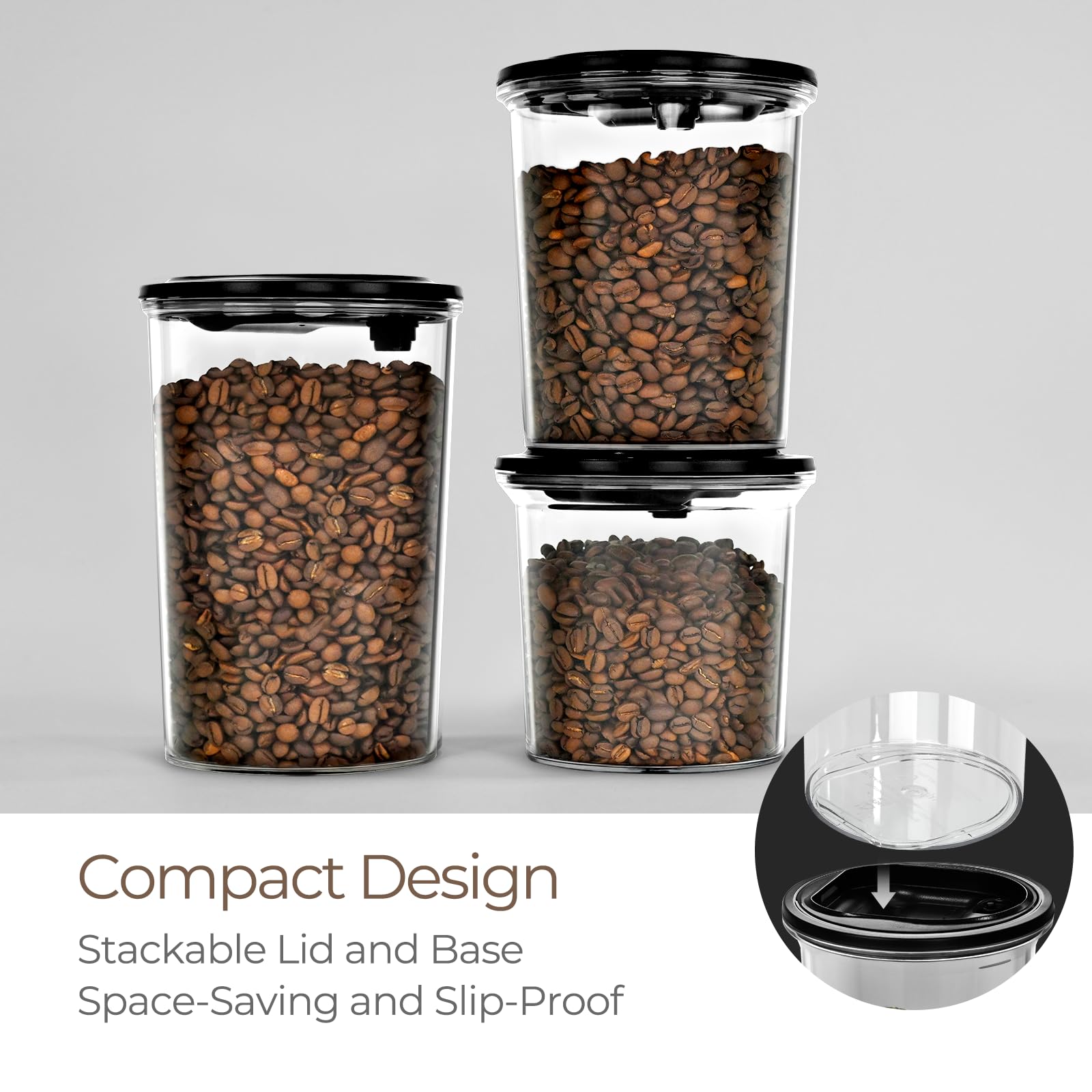 Electric Vacuum Sealer Container Set - 1L, 1.5L & 2L Airtight Food Storage Containers with Pump | BPA-Free, Smellproof & Shatterproof | Keep Food Fresh for 1 Year | Perfect for Meal Prep, Coffee Storage & Leftovers Preservation