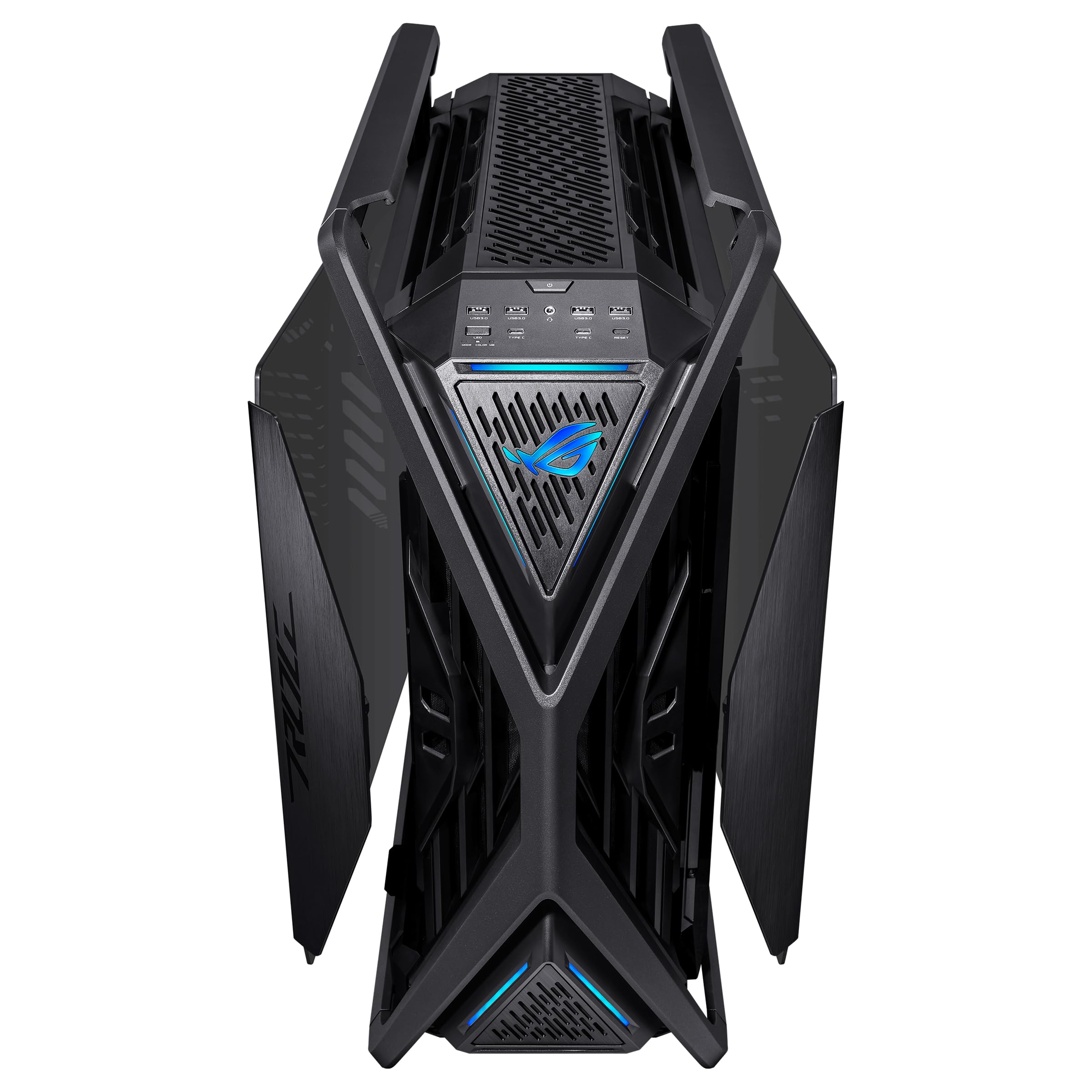 ROG Hyperion GR701 BTF Edition E-ATX Gaming PC Case with BTF Connectors - Supports 420mm Radiators, Includes 4x 140mm Fans & ARGB Fan Hub, 60W Fast Charging - Perfect for High-End Gaming Rigs & Custom Water Cooling Builds