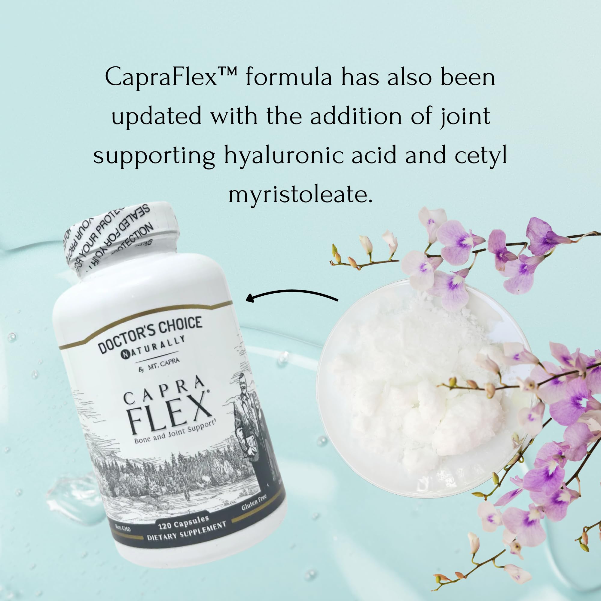 CapraFlex by Mt. Capra | Natural Joint Support Supplement with Chicken Collagen, Hyaluronic Acid, Turmeric & Herbs | Supports Bone Health & Joint Mobility | 30 Servings (120 Capsules) | Ideal for Active Lifestyles, Athletes & Aging Adults