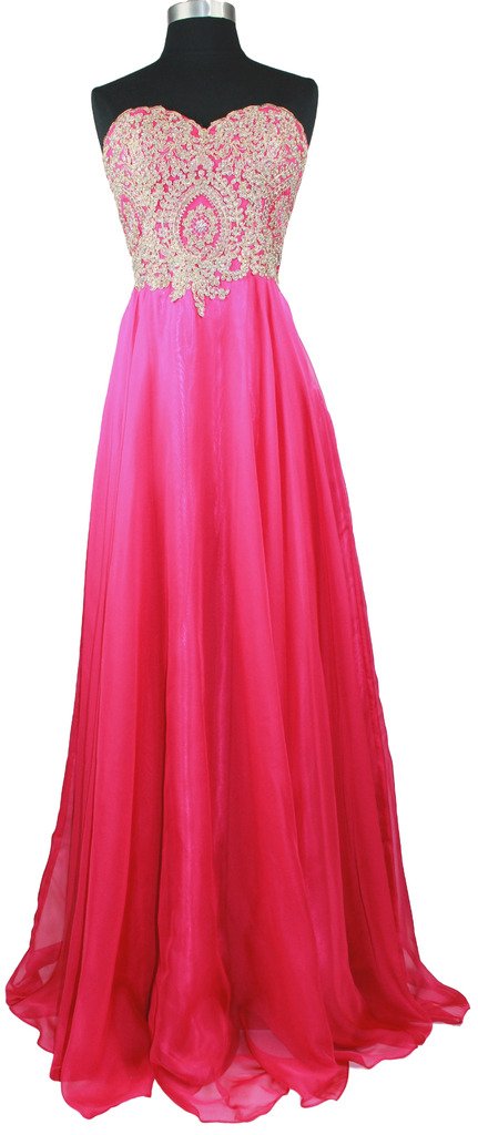 Meier Women's Strapless Gold Embroidery Beaded Prom Formal Dress - Elegant Evening Gown for Homecoming, Wedding, and Special Occasions