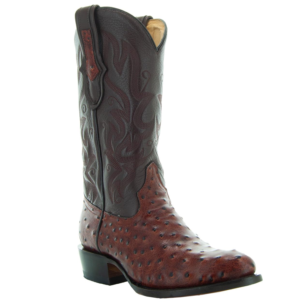 Soto Boots Men's Ostrich Print Cowboy Boots - Genuine Leather Western Boots for Men H7002 | Comfortable & Stylish Rodeo, Country & Casual Wear