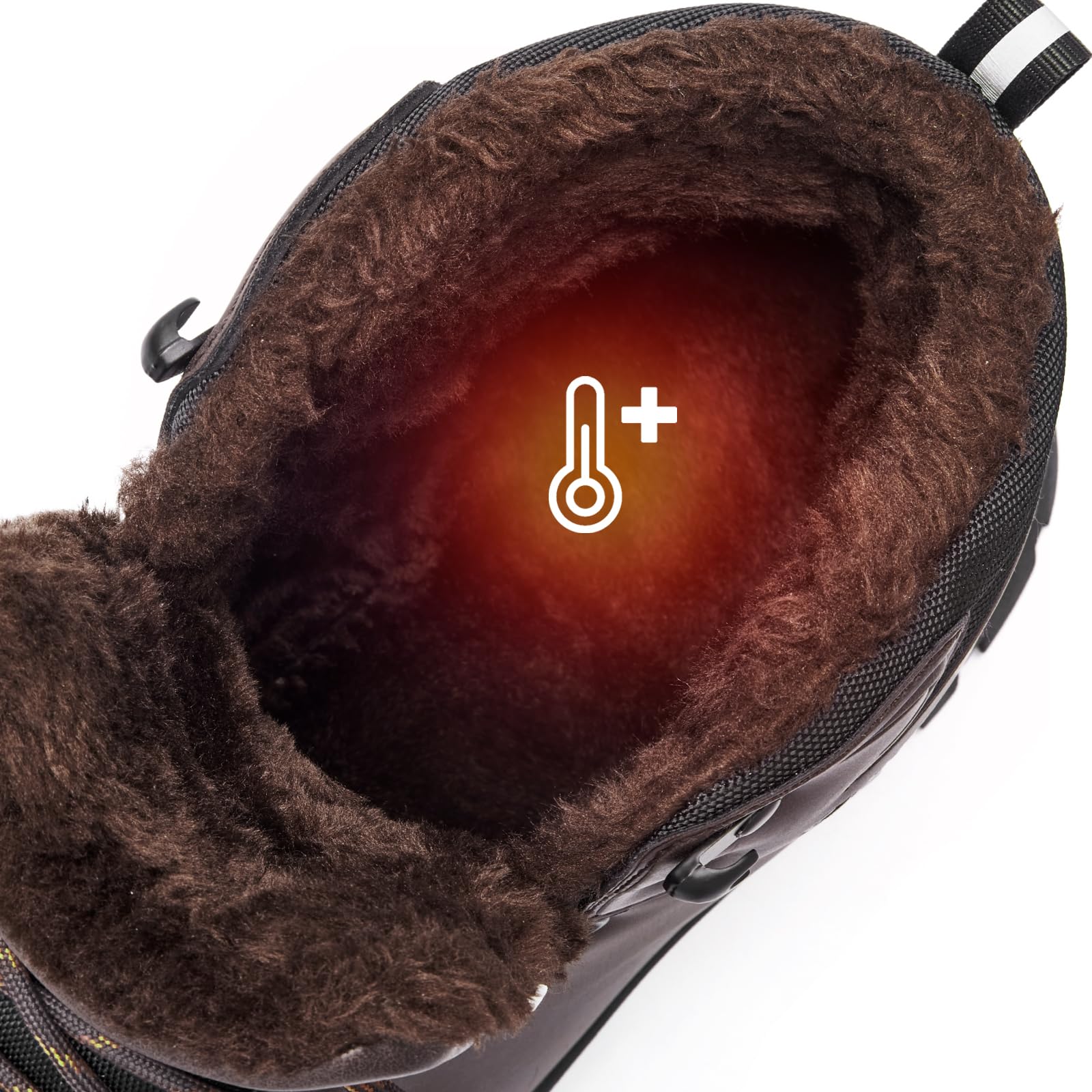 Men's Winter Snow Boots - Waterproof Insulated Fur Lined Hiking Shoes with Non-Slip Sole for Outdoor Activities, Snow Trekking & Cold Weather Adventures