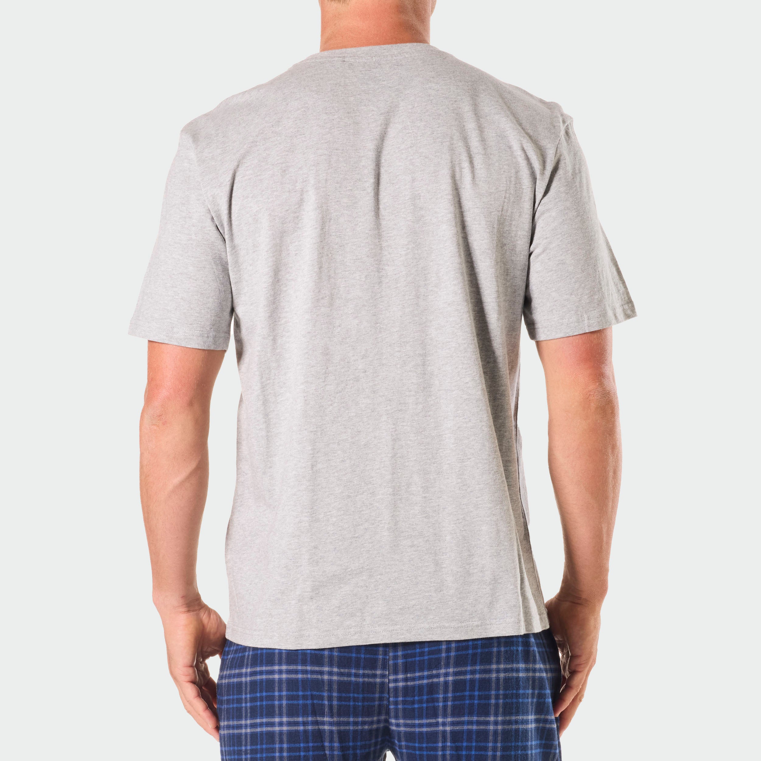 Men's Relaxed Cotton Sleep T-Shirt - Light Grey Marble | Soft & Comfortable Nightwear for Lounge & Bedtime