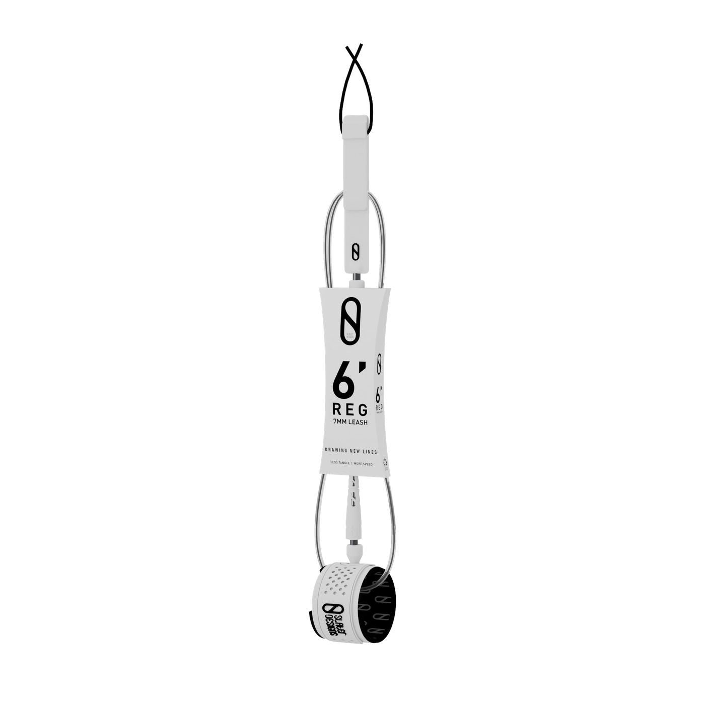 Slater Designs 6'0 Regular 7mm Black/White Surfboard Leash - Premium Quality for Surfing, Bodyboarding & Water Sports