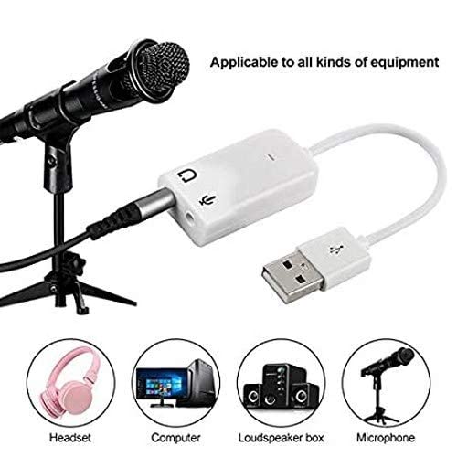 Wefly 7.1 Channel USB External Sound Card with 3.5mm Headphone & Mic Jack - 5Hv2 Audio Adapter for Windows/Server 2003 | Perfect for Gaming, Streaming & Conference Calls