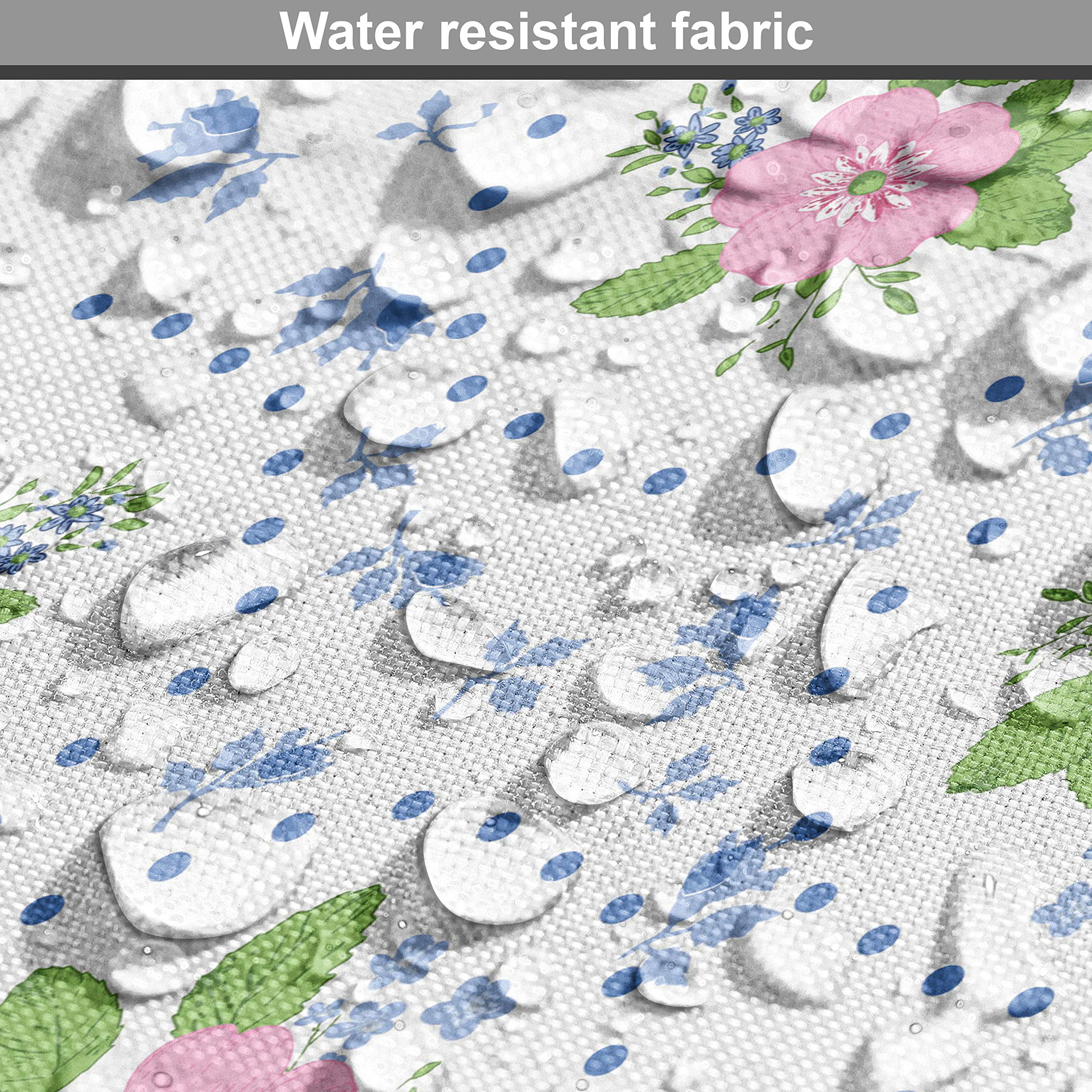 Ambesonne Shabby Floral Fabric by The Yard - Classic Peony Flowers with Circular Bouquets, Pink & Blue Upholstery Fabric for Sofa, Curtains, Pillows - 10 Yards, Home Decor & DIY Craft Projects