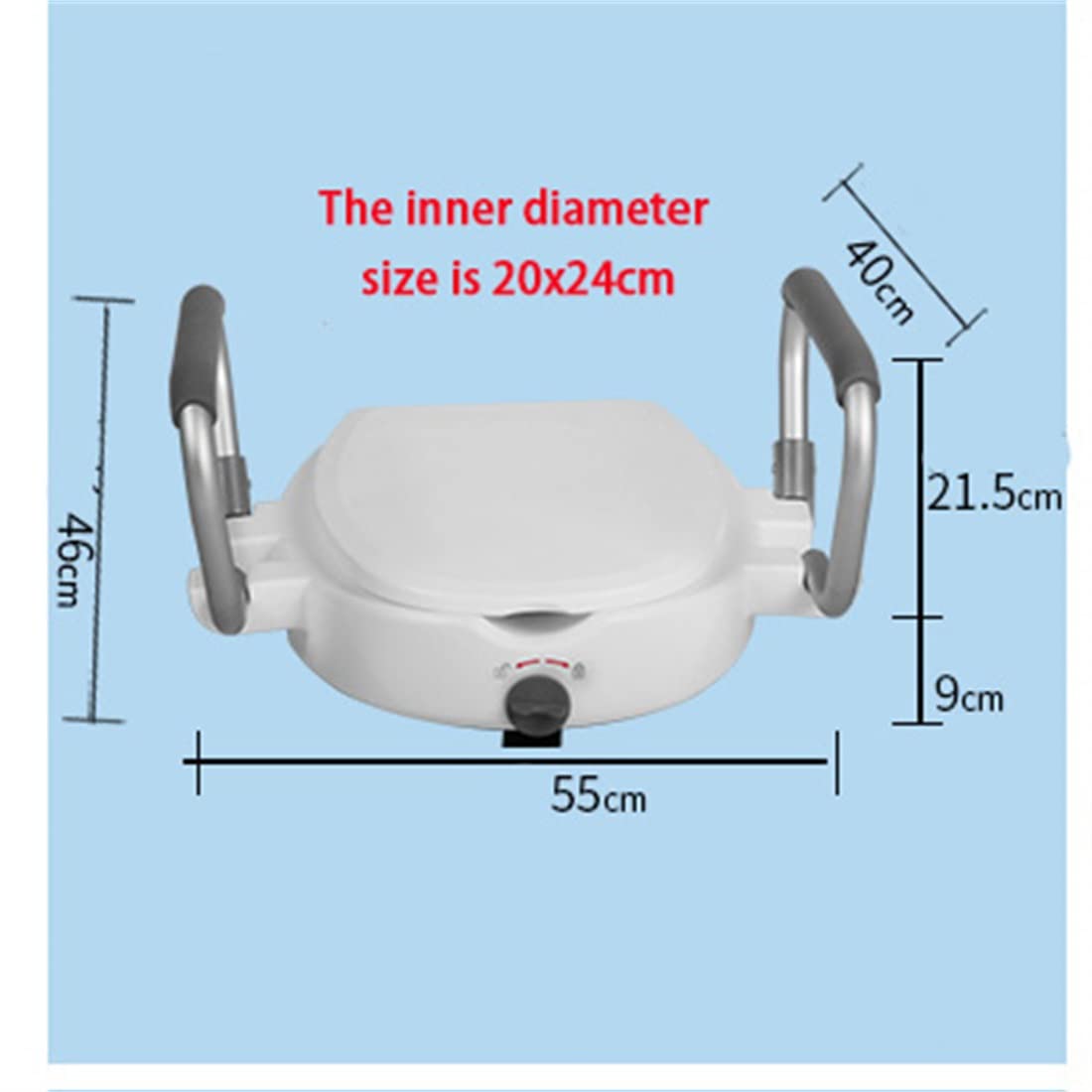 Raised Toilet Seat with Handles and Lid - 330lb Weight Capacity Elevated Toilet Seat for Adults, Seniors & Elderly - ADA Compliant Bathroom Safety Aid for Disabled & Handicap Users - Ideal for Post-Surgery Recovery & Mobility Assistance