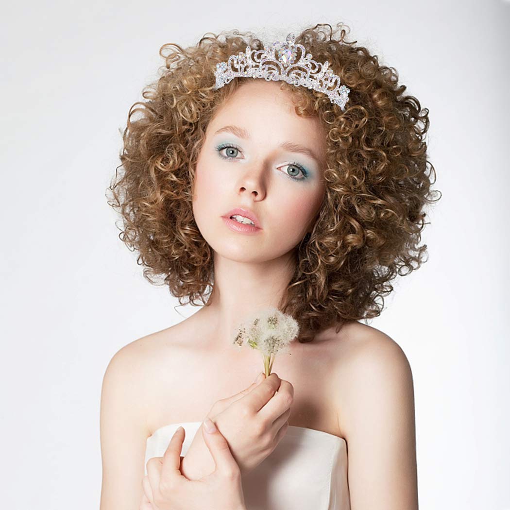 COCIDE Silver Tiara Crown - Crystal Rhinestone Princess Headband with Combs for Brides, Weddings, Prom & Cosplay | Elegant Hair Accessory for Women & Girls