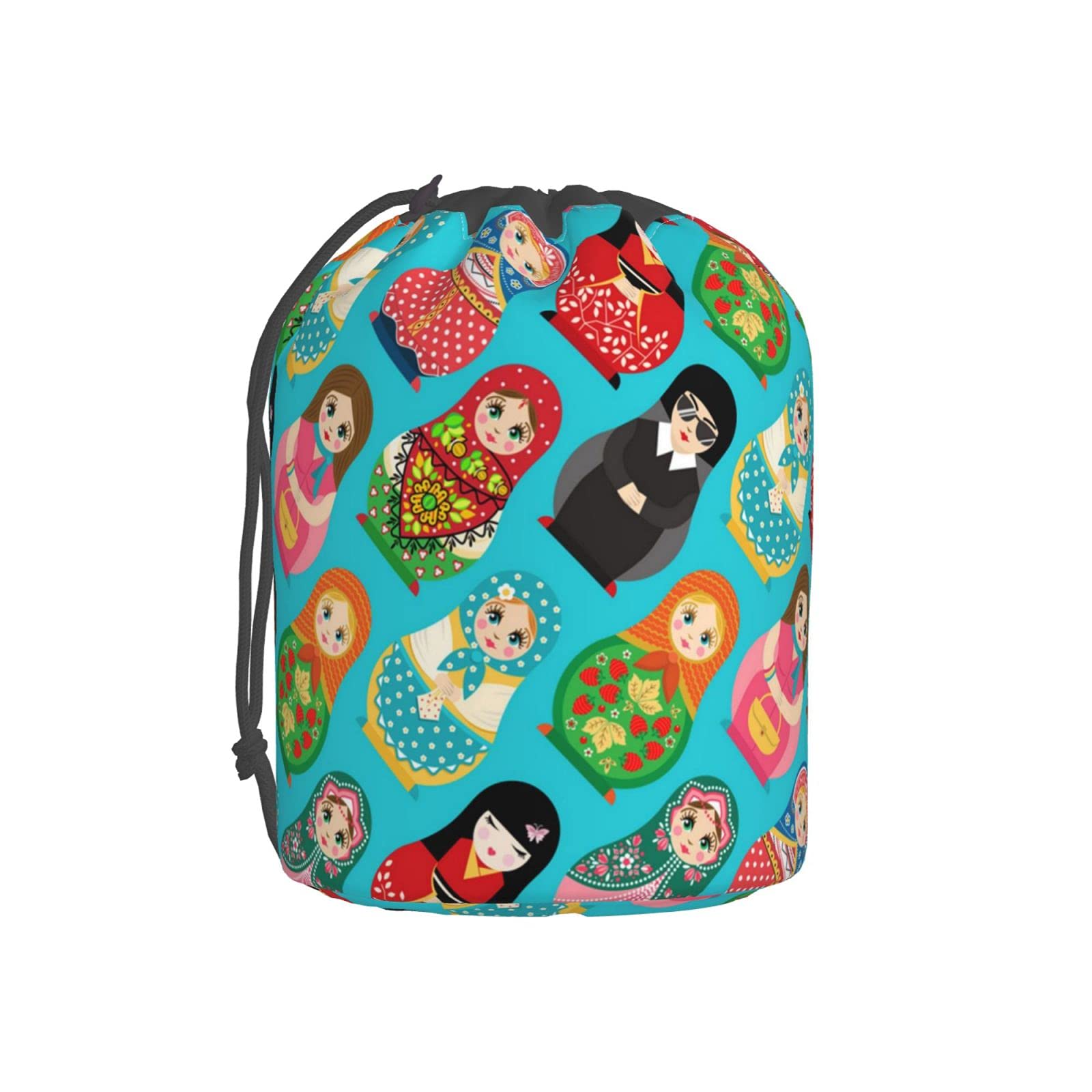 Russian Nesting Doll Matryoshka Toy & Foldable Travel Cosmetic Bag - Portable Toiletry Organizer for Makeup Storage | Perfect for Travel, Home Organization & Gift Giving