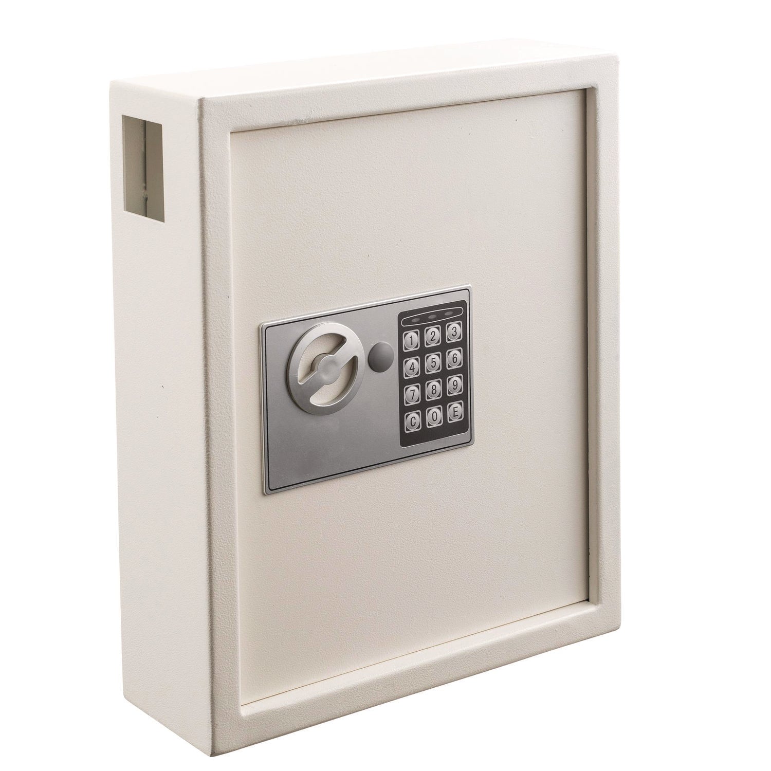 AdirOffice Steel Digital Lock Key Cabinet - 40 Key Capacity, 13 x 4 x 14.3 Inches, Stainless Steel 304, White - Secure Key Storage for Offices, Hotels, Schools, and Homes