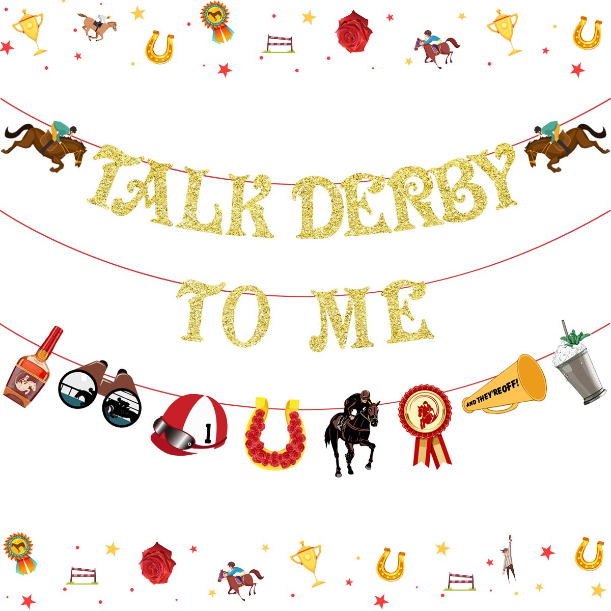 Talk Derby to Me Banner - Horse Racing Party Decorations for Derby Events, Birthday & Bridal Showers - Perfect for Kentucky Derby Parties, Equestrian Theme Decor, and Race Day Celebrations
