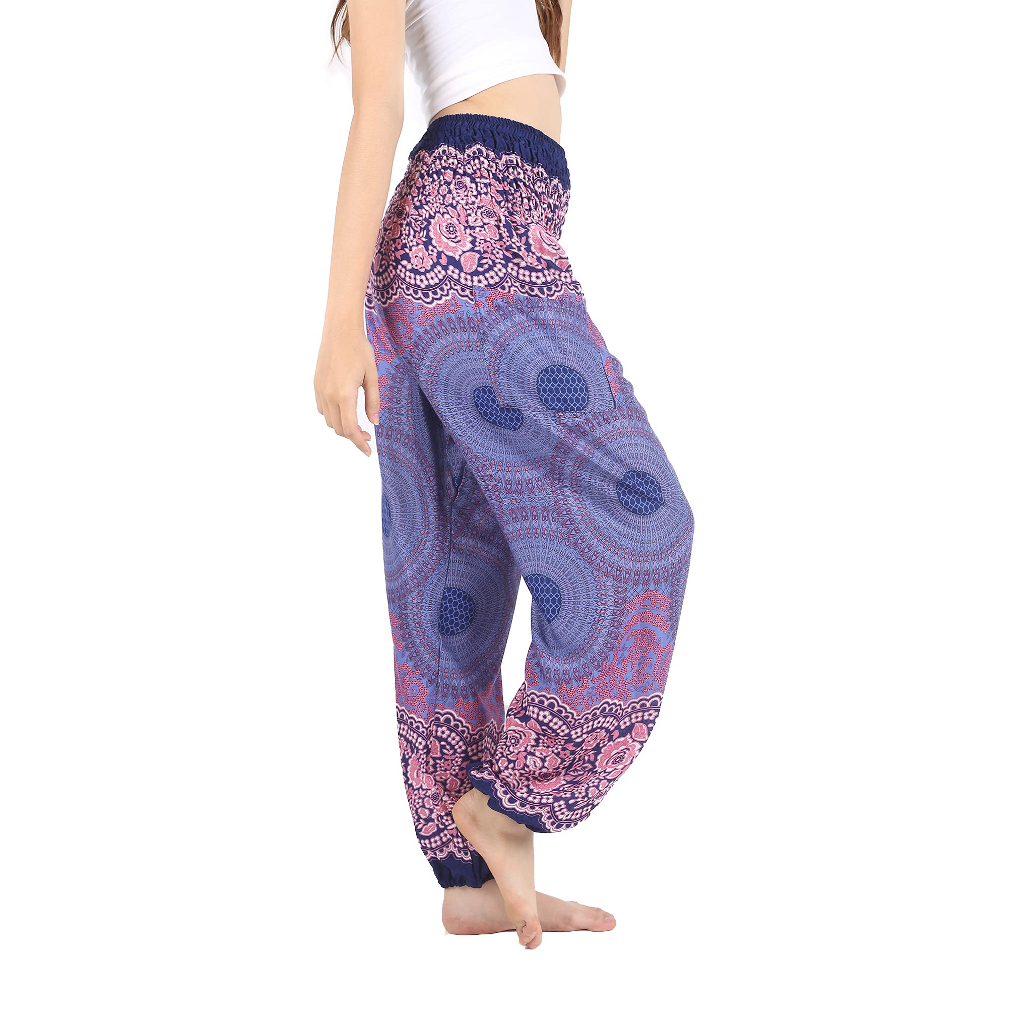 Boho Harem Pants for Women - Comfortable Yoga Trousers & Bohemian Beach Pants | Perfect for Yoga, Travel & Casual Wear