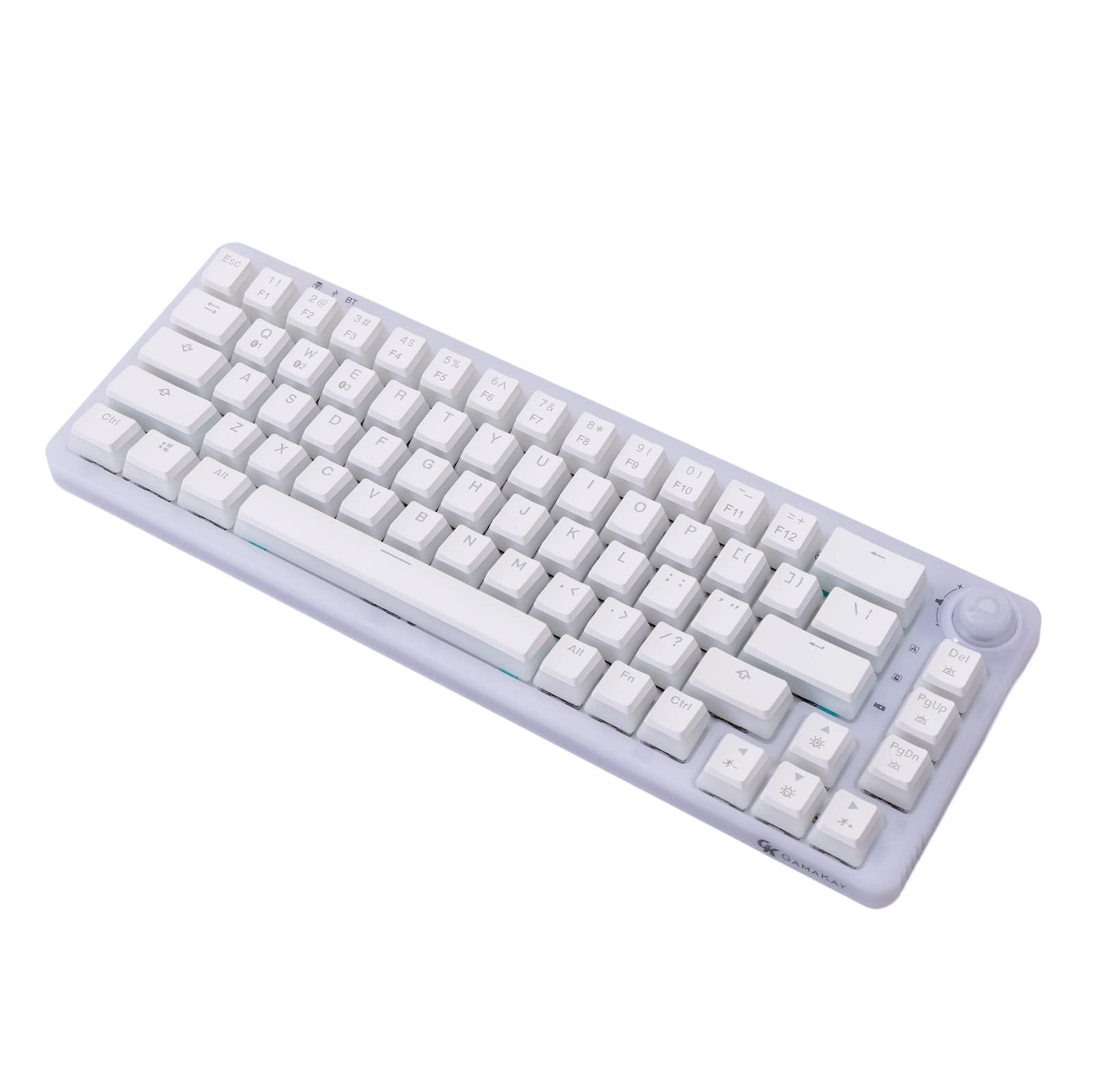 GK GAMAKAY LK67 65% RGB Silent Mechanical Keyboard - Bluetooth/USB-C Wired/2.4GHz Wireless Triple Mode, Hot Swappable with Pudding PBT Keycaps & Knob, 67 Keys for Gaming & Office (GamaKay Phoenix Switch) - Perfect for Typing, Programming & Esports
