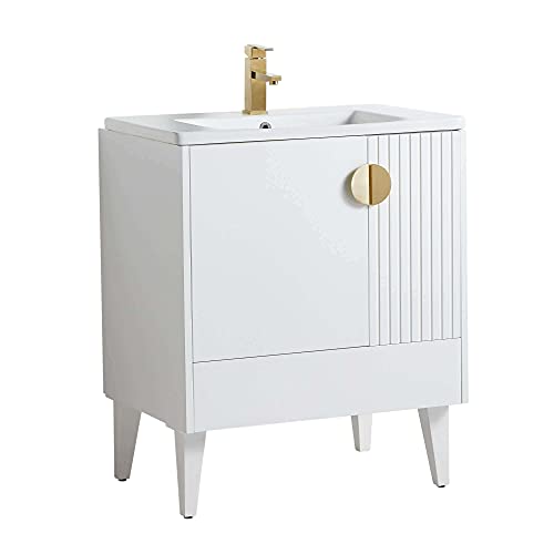 White - Satin Brass Handles