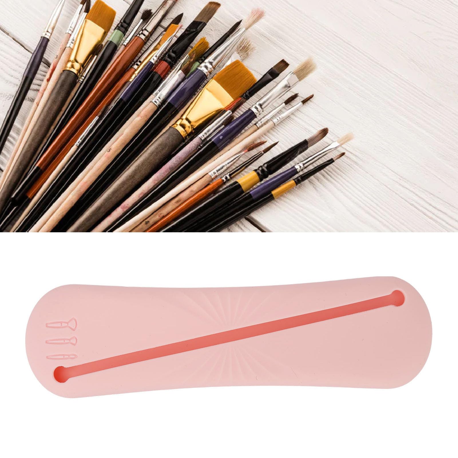 EXCLUZO Silicone Makeup Brush Holder - Dustproof, Portable & Easy to Clean, Durable Large Capacity Travel Cosmetic Brush Organizer for Outdoor & Home Use (Pink) | Perfect for Travel, Vanity & Makeup Artists