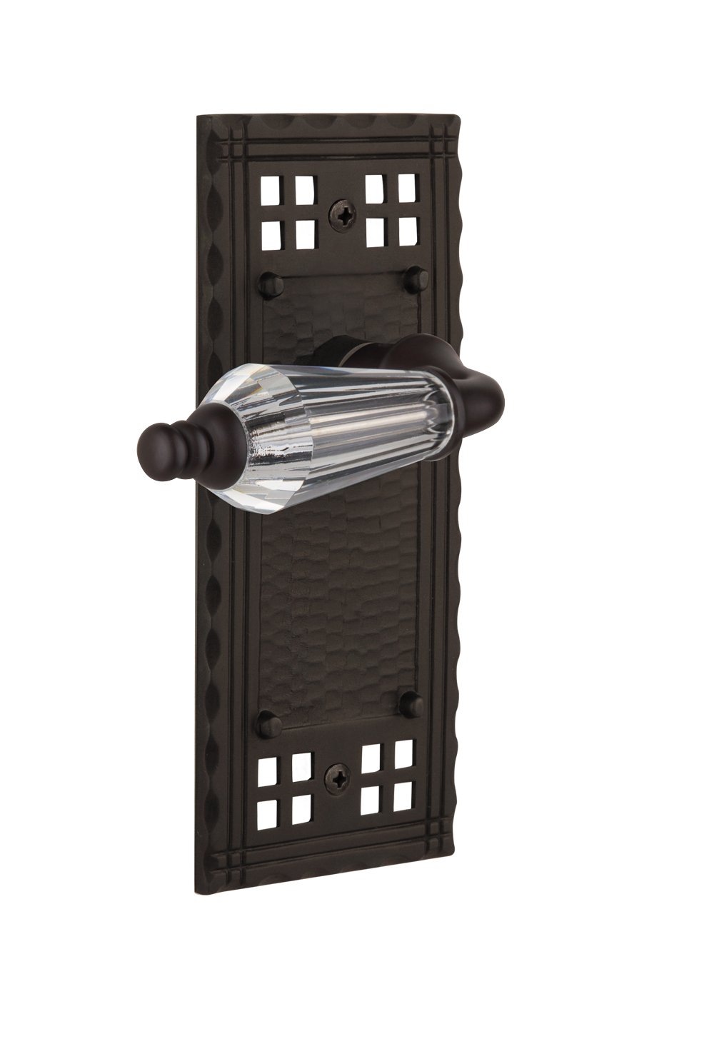Vintage Style Craftsman Plate with Parlor Lever - Double Dummy Door Hardware in Oil-Rubbed Bronze Finish | Perfect for Victorian Homes, Farmhouse Doors & Historic Renovations