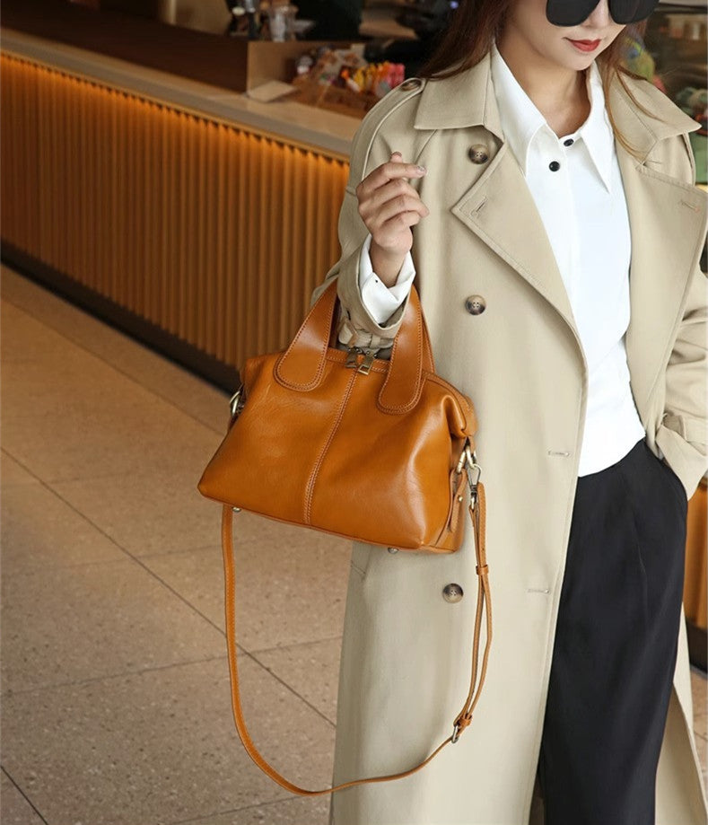 Stylish Genuine Leather Tote Bag for Women - Professional Work Bag with Multiple Pockets - Perfect for Office, Business Meetings & Daily Commute