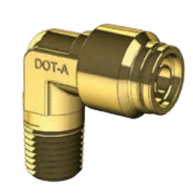 DOT Push Fitting 90 Degree Male Elbow for Isuzu & Hino Trucks - Metric Tube to BSPT Male Pipe Thread (BP MDQ69) - Perfect for Hydraulic Systems and Industrial Applications