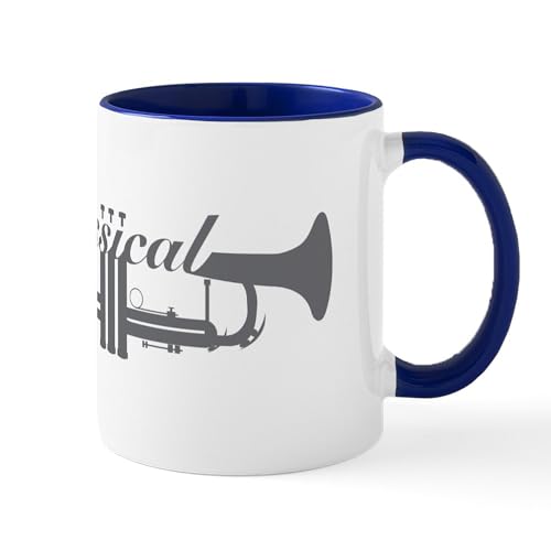 White/Navy Inside - Classical Trumpet Mugs