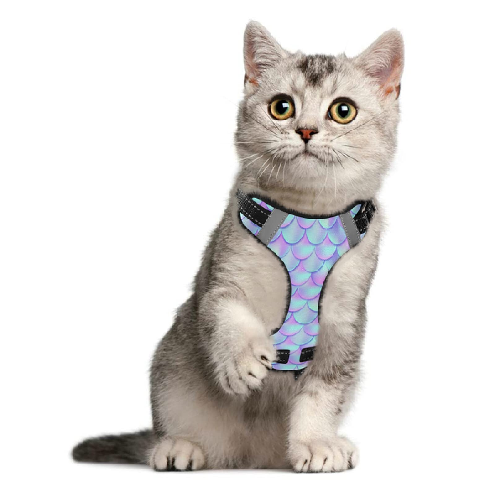 **Mermaid Dog Harness - No Pull Reflective Pet Vest with Nylon Handle, Breathable & Adjustable for Small & Medium Dogs - Perfect for Walking, Running & Outdoor Adventures**