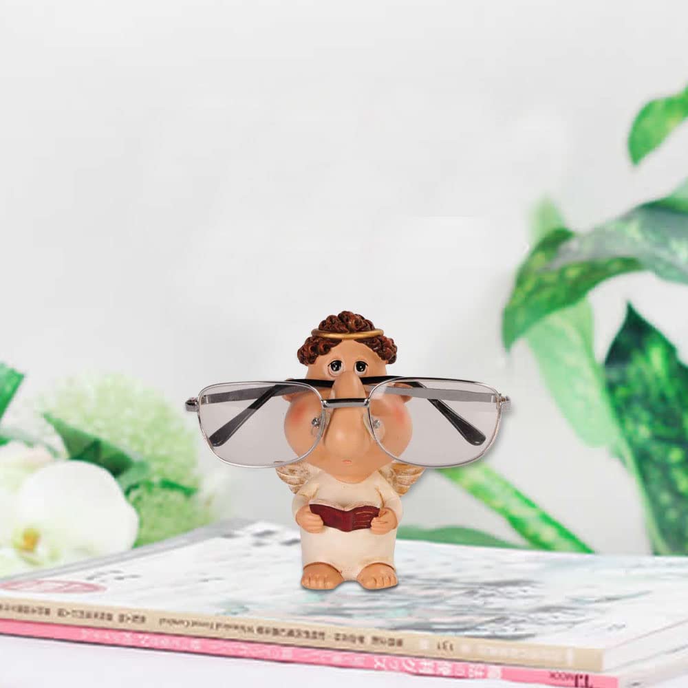 Stylish Angel Eyeglass Holder Stand for Men & Women - Durable Bedside & Office Glasses Organizer for Sunglasses, Eyewear & Reading Glasses - Perfect for Home, Office, Nightstand & Travel Use