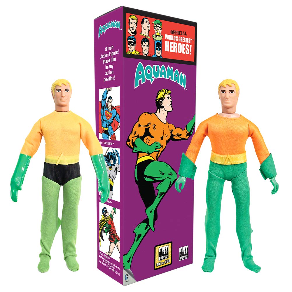 DC Comics Retro Style Oversized 8-Inch Action Figures - Justice League Aquaman Collectible Toy for Display & Gifts | Superhero Decor, Comic Book Merchandise, Pop Culture Collectibles