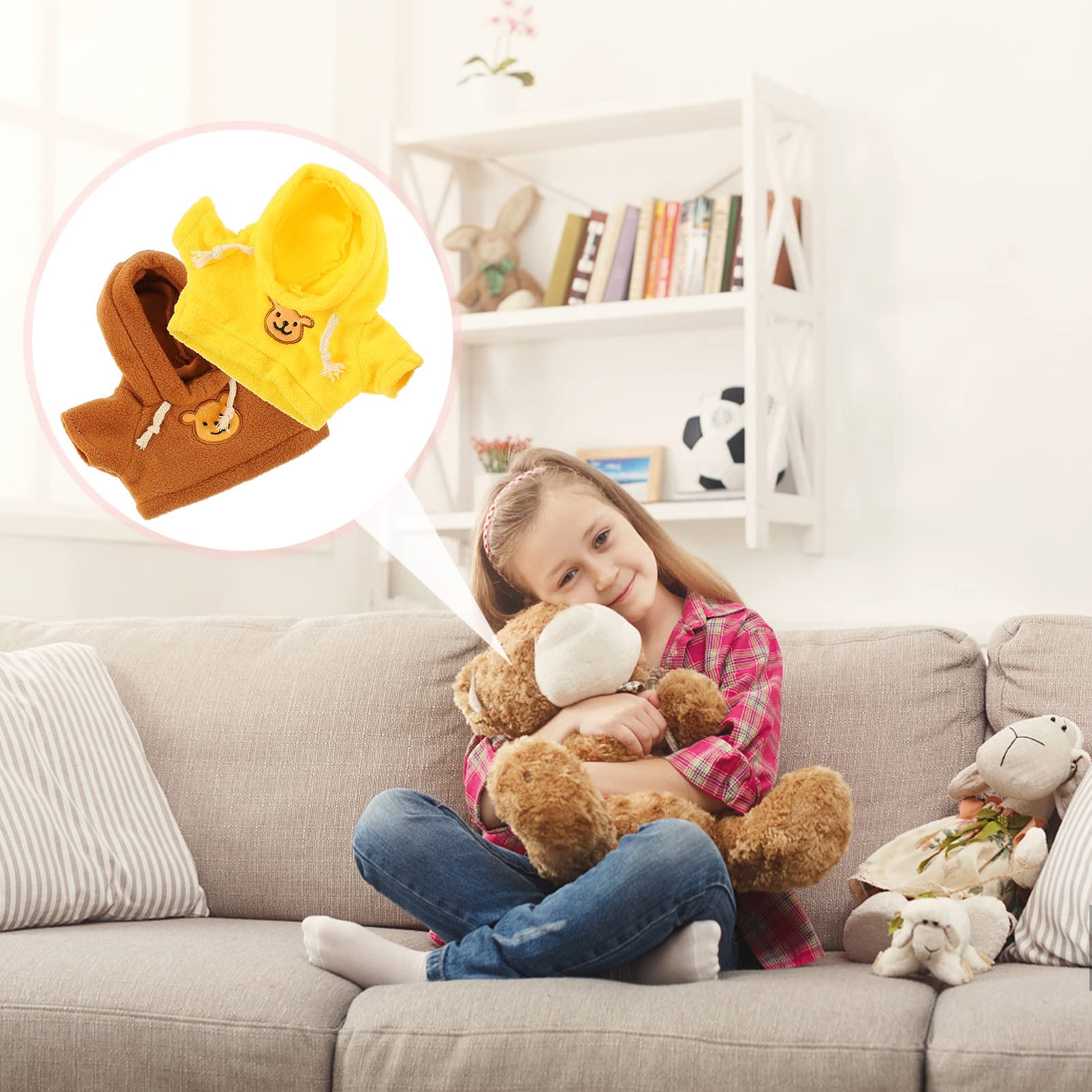2pcs Plush Doll Clothes for Kids & Stuffed Animals - Cute Bear & Dog Outfits for Decor