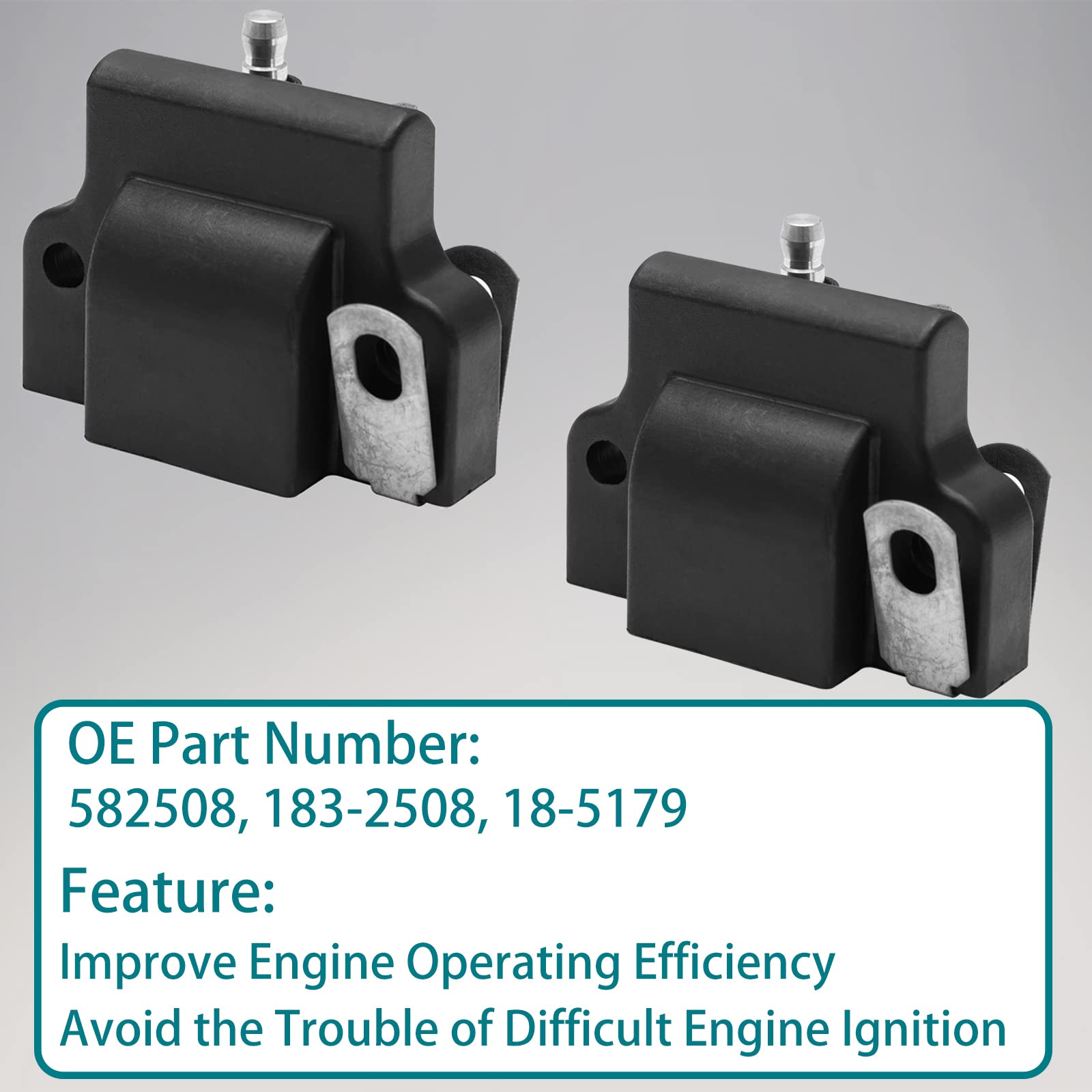 High-Performance Ignition Coil Pack 4-Piece Set - Compatible with Johnson Evinrude Outboard Engines 40HP-300HP (Models 582508, 183-2508, 18-5179) - Perfect for Marine Engine Repair & Boat Maintenance