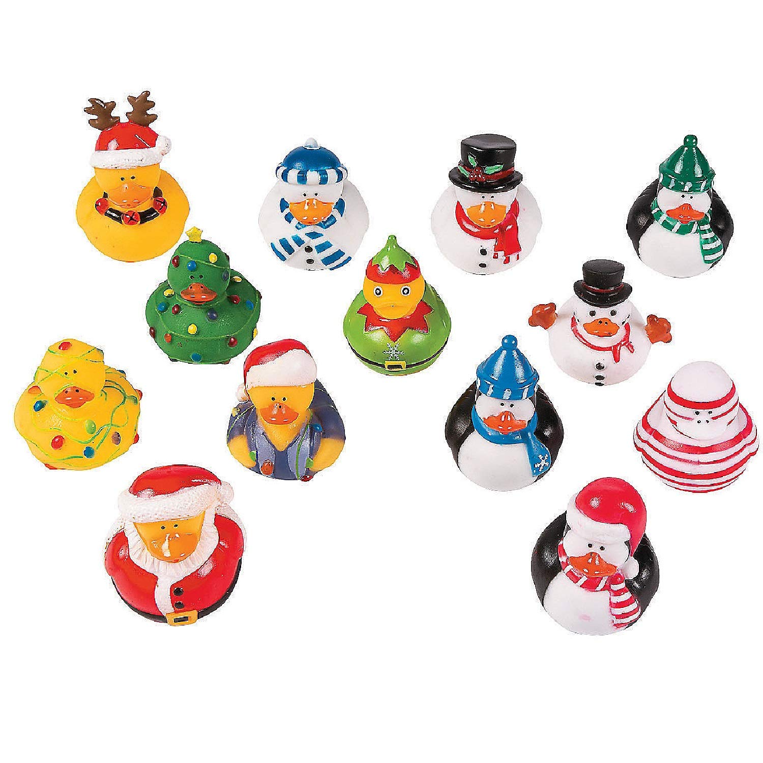50-Piece Christmas Rubber Duck Assortment - Bulk Party Favors, Stocking Stuffers, Handouts for Kids - Perfect for Holiday Parties, Classroom Rewards & Gift Exchanges