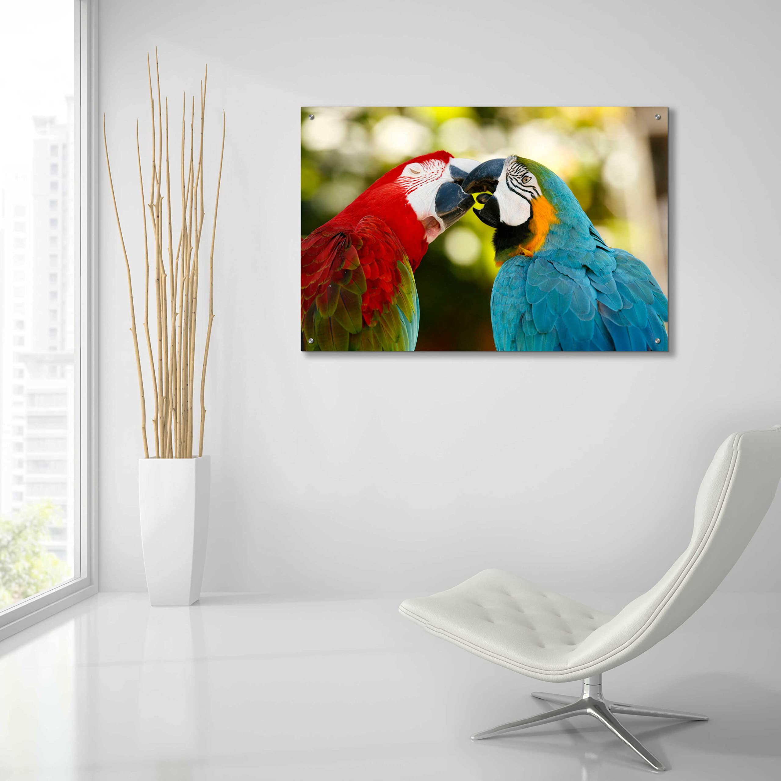 Epic Art 'The Kiss' by Mike Jones - Premium Acrylic Glass Wall Painting - 36x24 Inches - Romantic Home Decor for Living Room, Bedroom & Office
