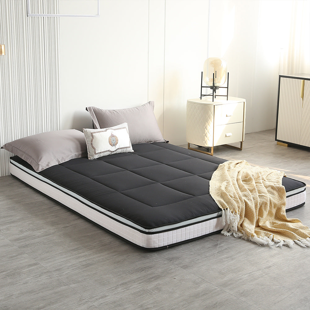 DreamLux Supreme 6 Inch Pillow Top Futon Mattress - Queen Size Black Memory Foam Sofa Bed Mattress for Guest Room, Dorm & Small Spaces | Ultra Comfortable & Supportive