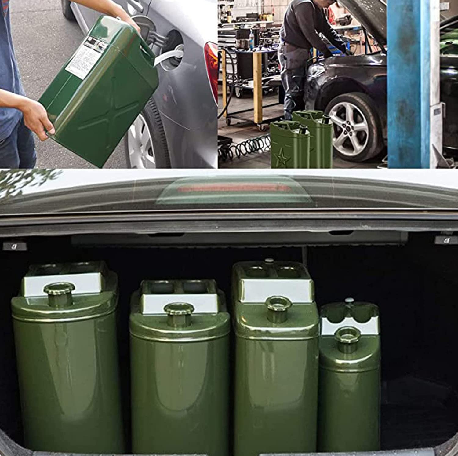 JIADUOFU 25L Gasoline Can with Triple-Bar Handle - Heavy Duty Fuel Storage Container for Gas, Diesel & Oil - Perfect for Emergency Fuel Supply, Camping, and Outdoor Equipment