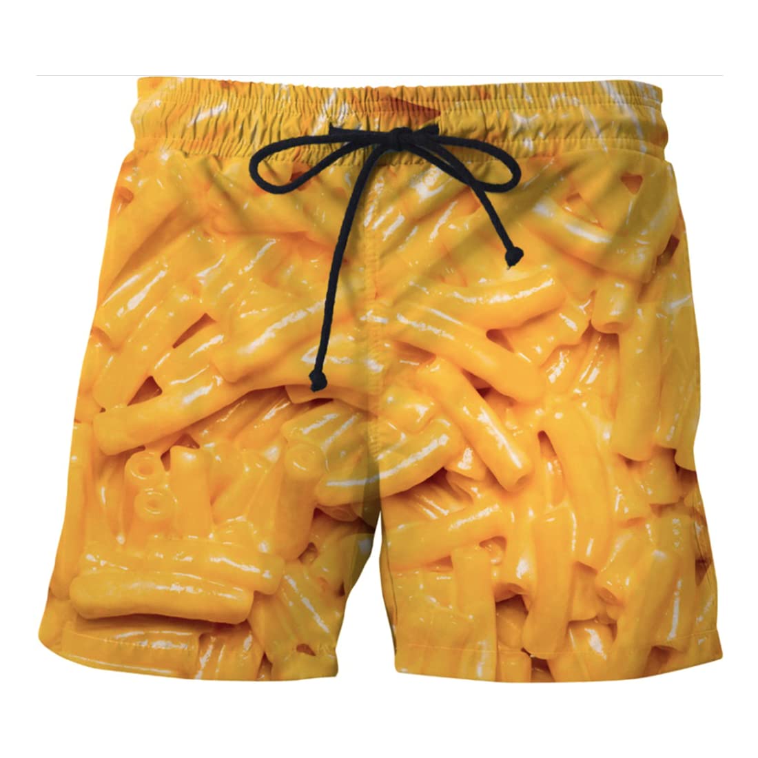 Yummy Men's Swim Trunks - Food Print Swim Shorts for Men with Drawstring - Quick Dry Beach Shorts for Swimming, Vacation & Summer Fun