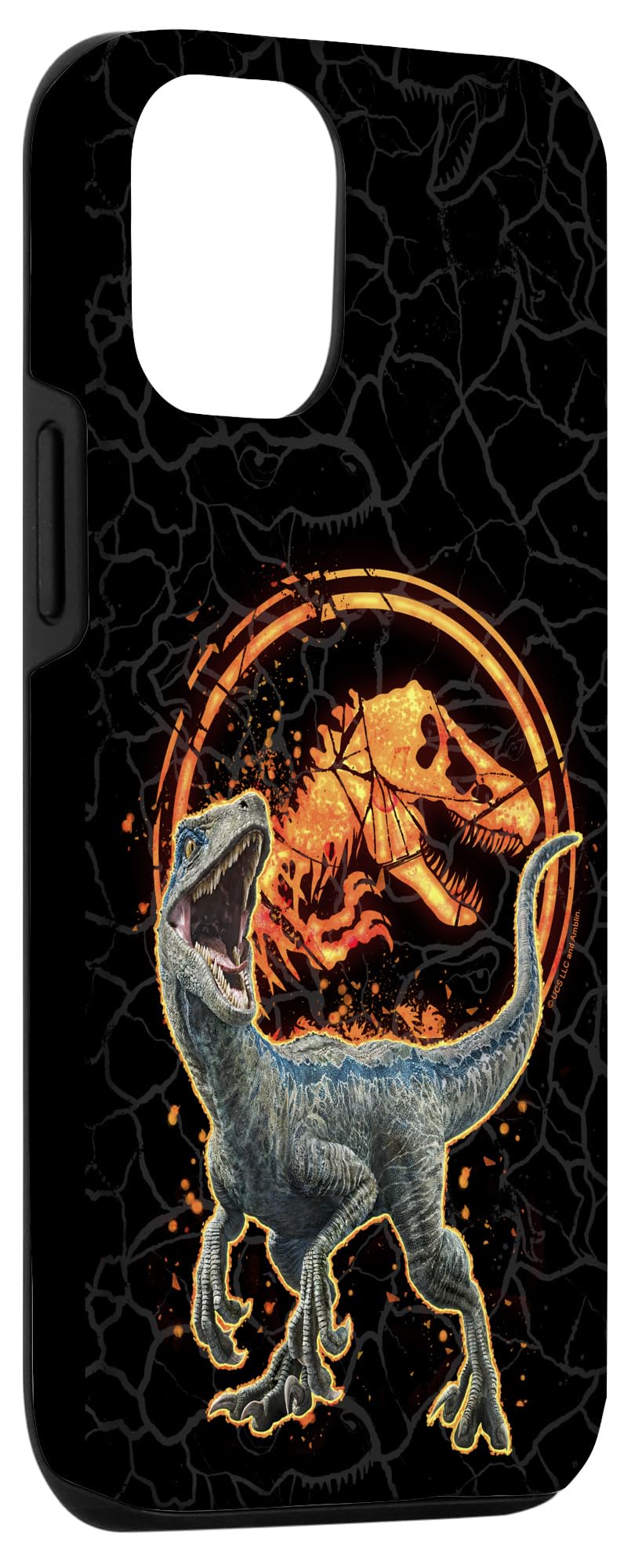 iPhone 12/12 Pro Jurassic World Blue Fire Logo Case - Durable Protection for Fans & Movie Enthusiasts