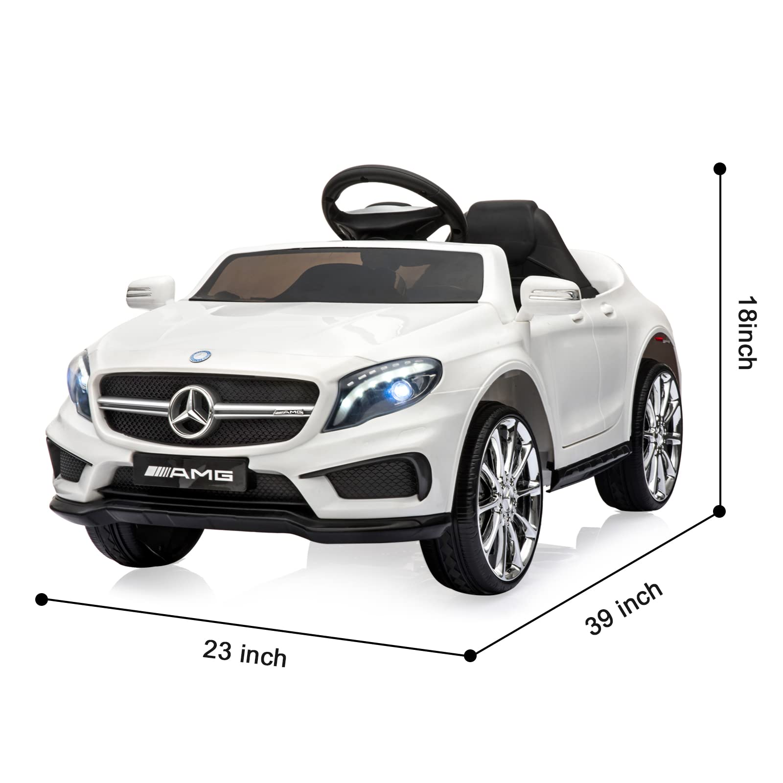 12V Kids Electric Car with Parental Remote Control - Battery Powered Ride On Toy for Toddlers & Children - Double Doors, 5-Point Safety Belt & LED Lights (White) - Perfect for Birthday Gifts, Outdoor Play & Family Fun