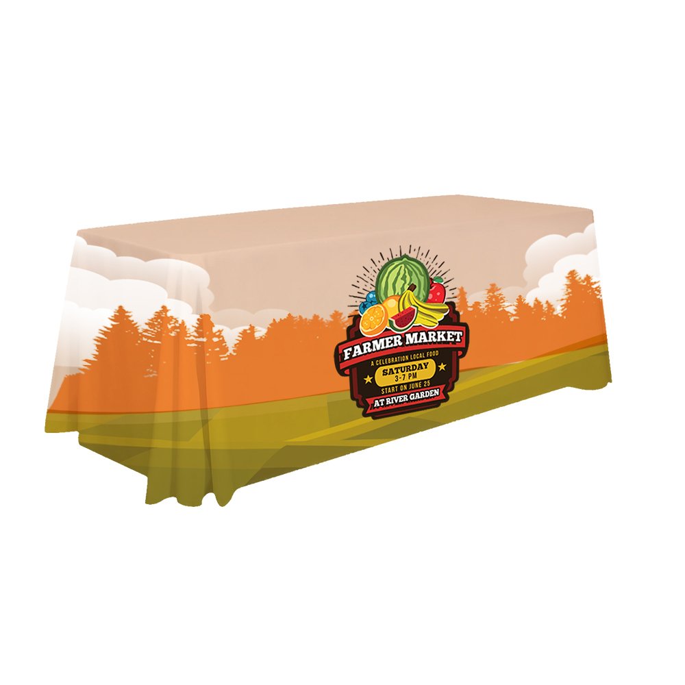 Custom Printed 6-Foot Trade Show Tablecloth - Premium Polyester Table Throw with Personalized Design for Exhibitions, Conventions & Business Events | Perfect for Branding Displays, Vendor Booths & Promotional Events