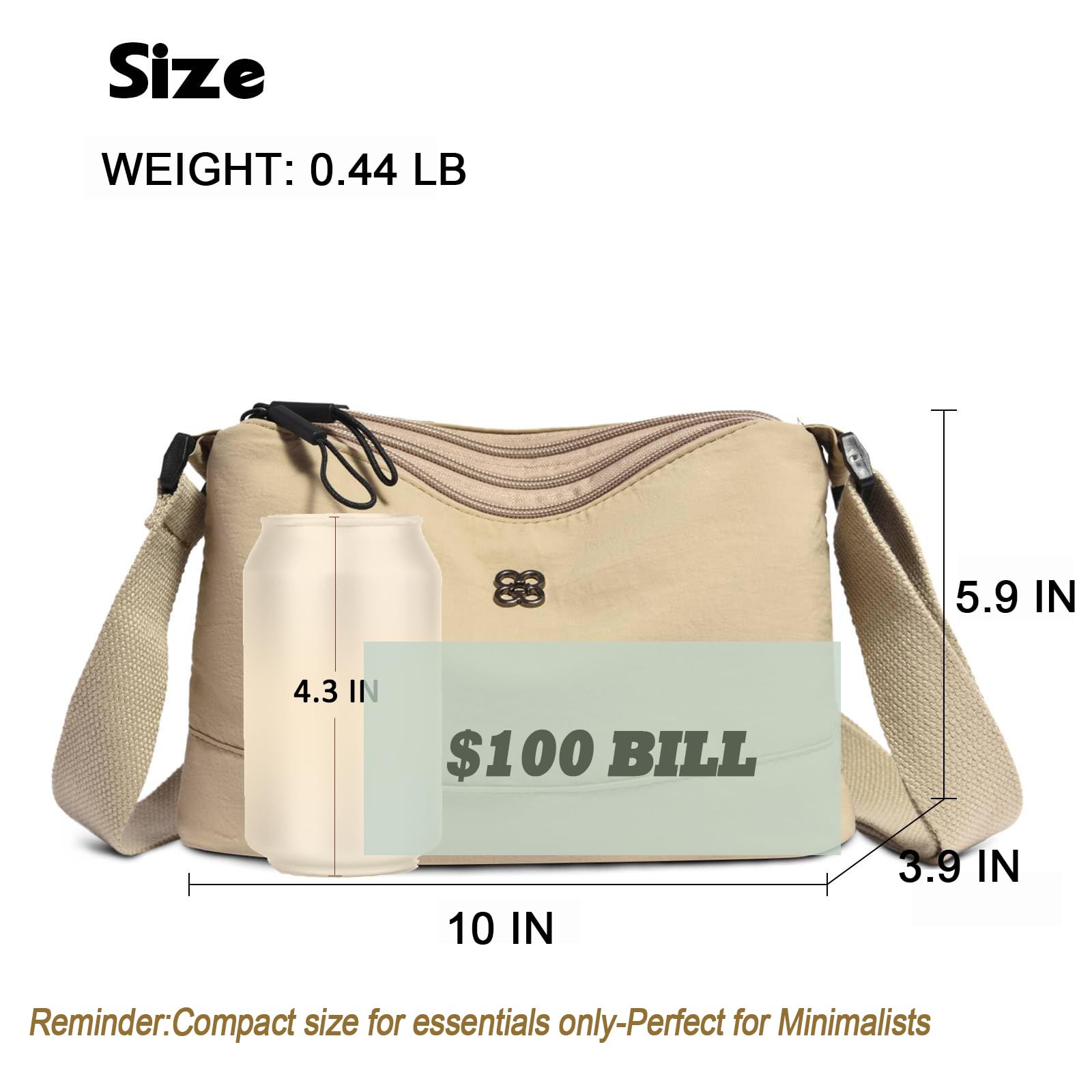 Stylish Nylon Crossbody Bags for Women - Lightweight Small Shoulder Purse with Secure Zipper Closure | Perfect for Everyday Use, Travel & Casual Outings
