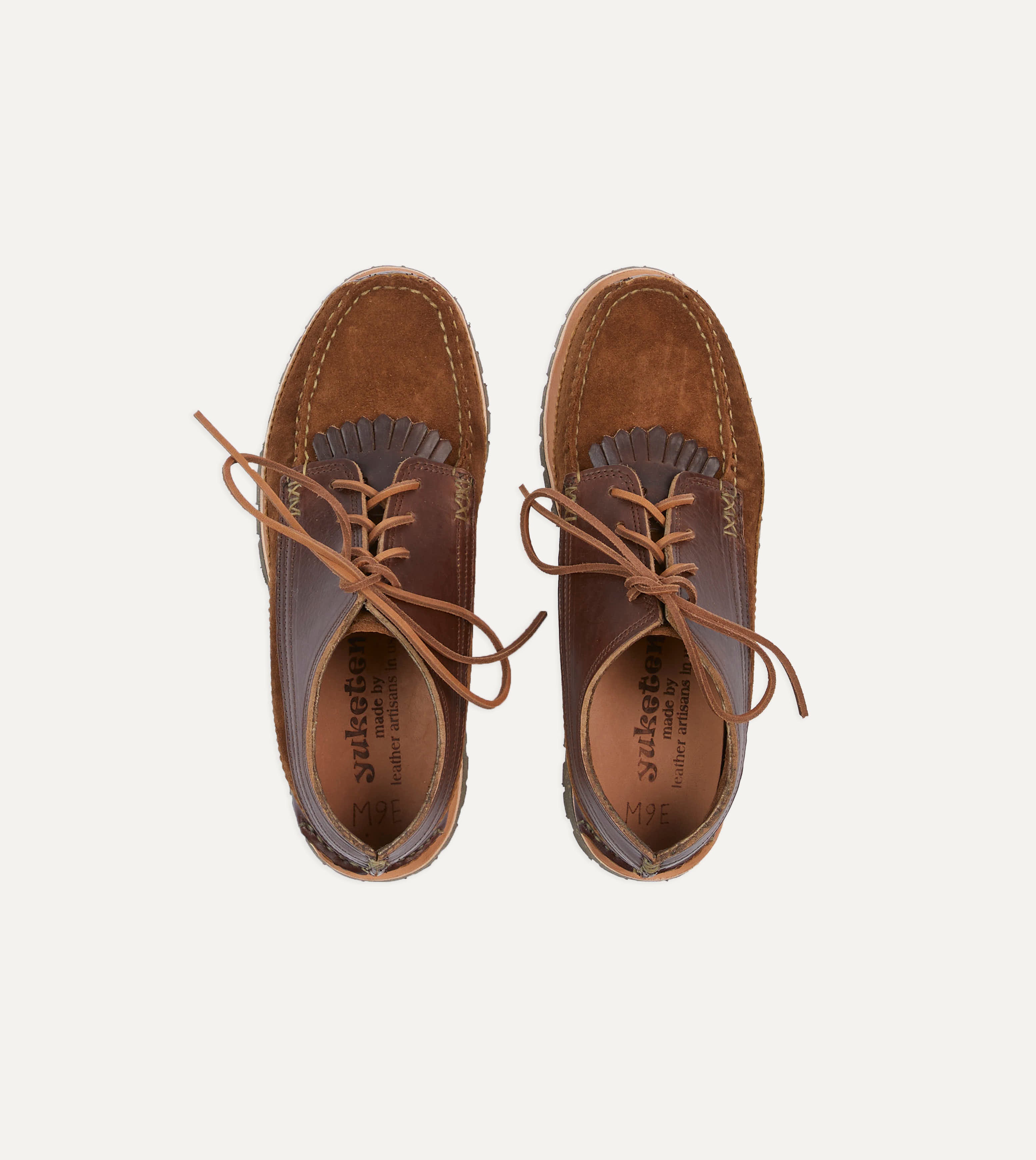 Yuketen Brown Leather Maine Guide Oxford Shoes for Men - Classic Casual & Outdoor Walking - Perfect for Hiking, Travel, and Everyday Wear