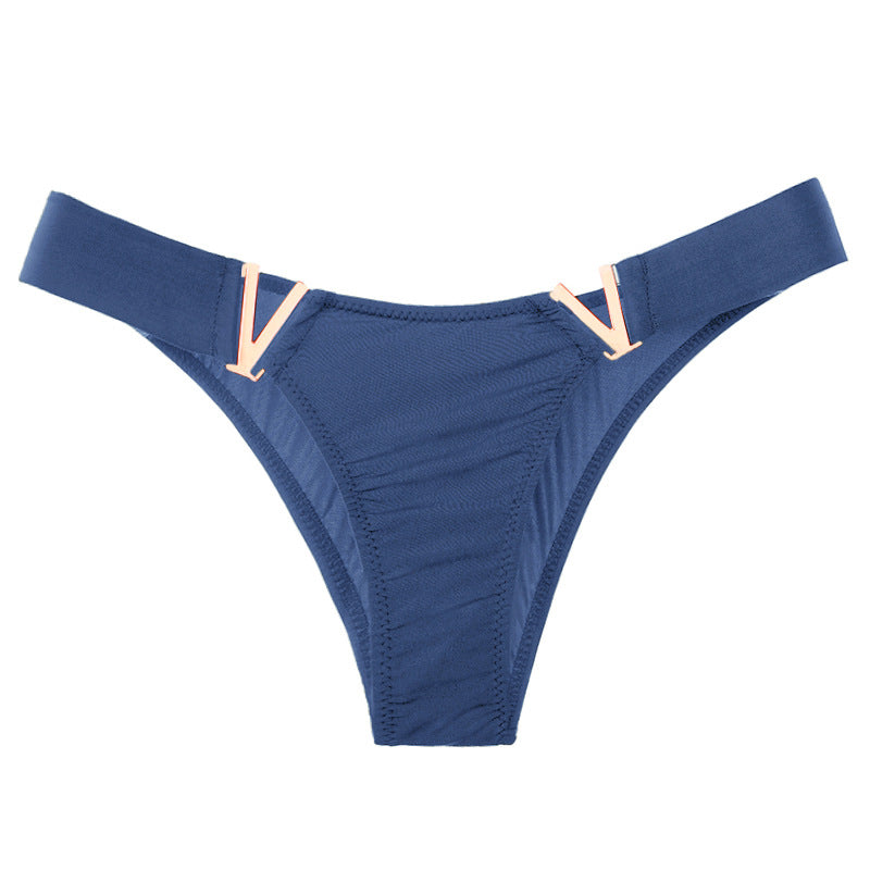 ZASUWA Women's V-Neck Solid Color Underwear - Comfortable & Breathable Panties for Daily Wear, Yoga, and Sleep