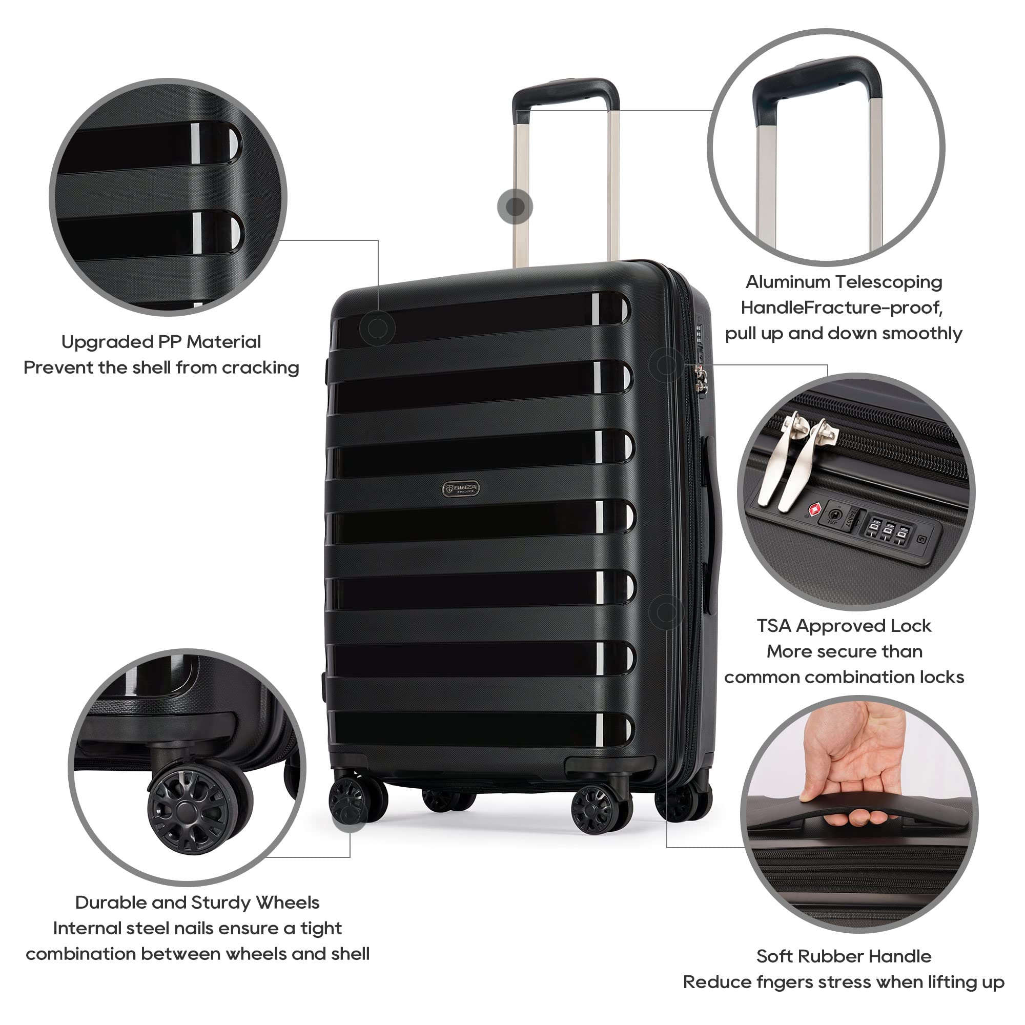 Expandable 2-Piece Luggage Set with Spinner Wheels & TSA Lock - 20